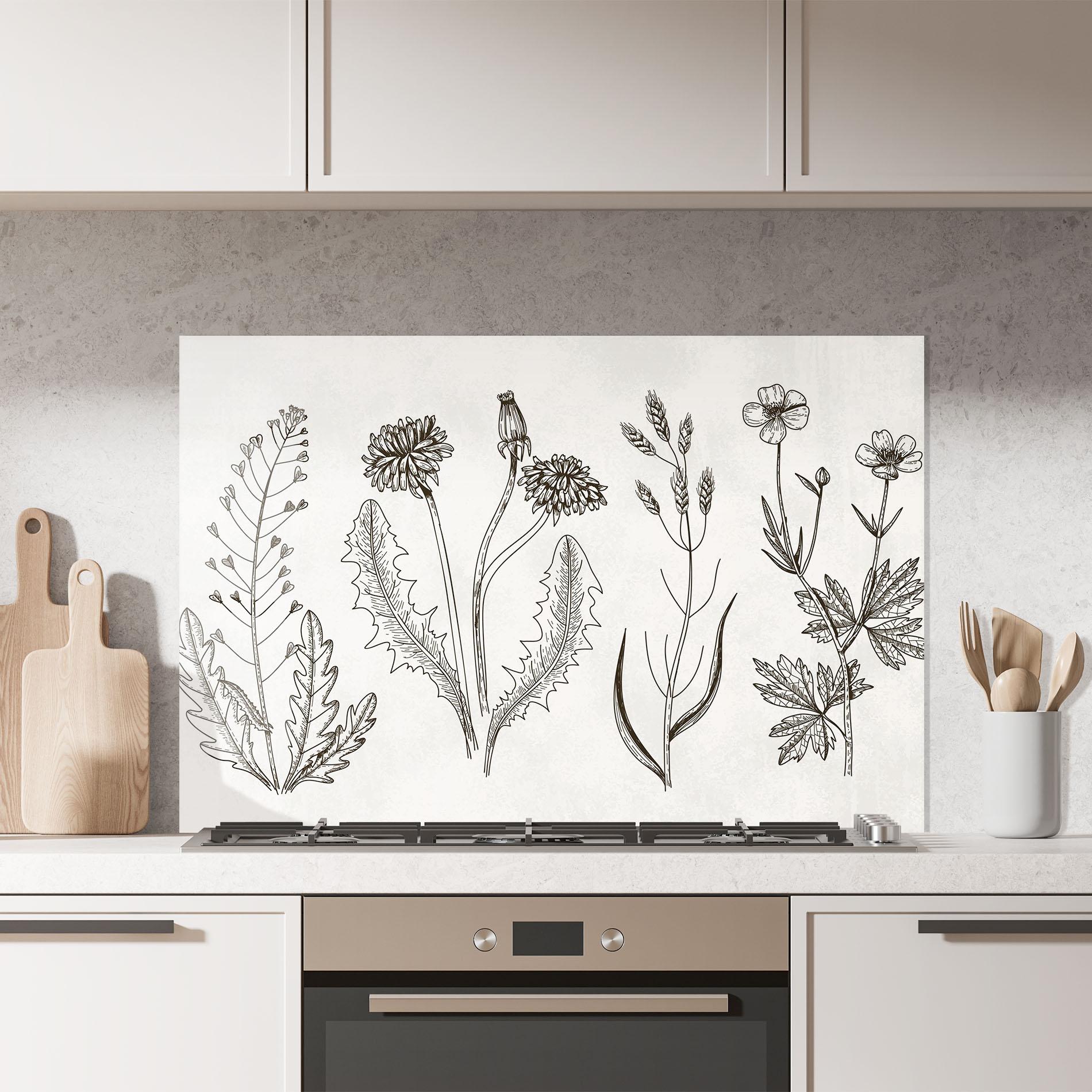 Panou Sticla Bucatarie Black Line White mockup 7