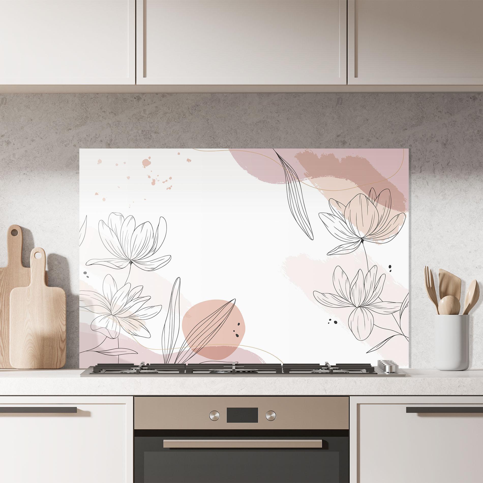 Panou Sticla Bucatarie Black Pink Line mockup 7