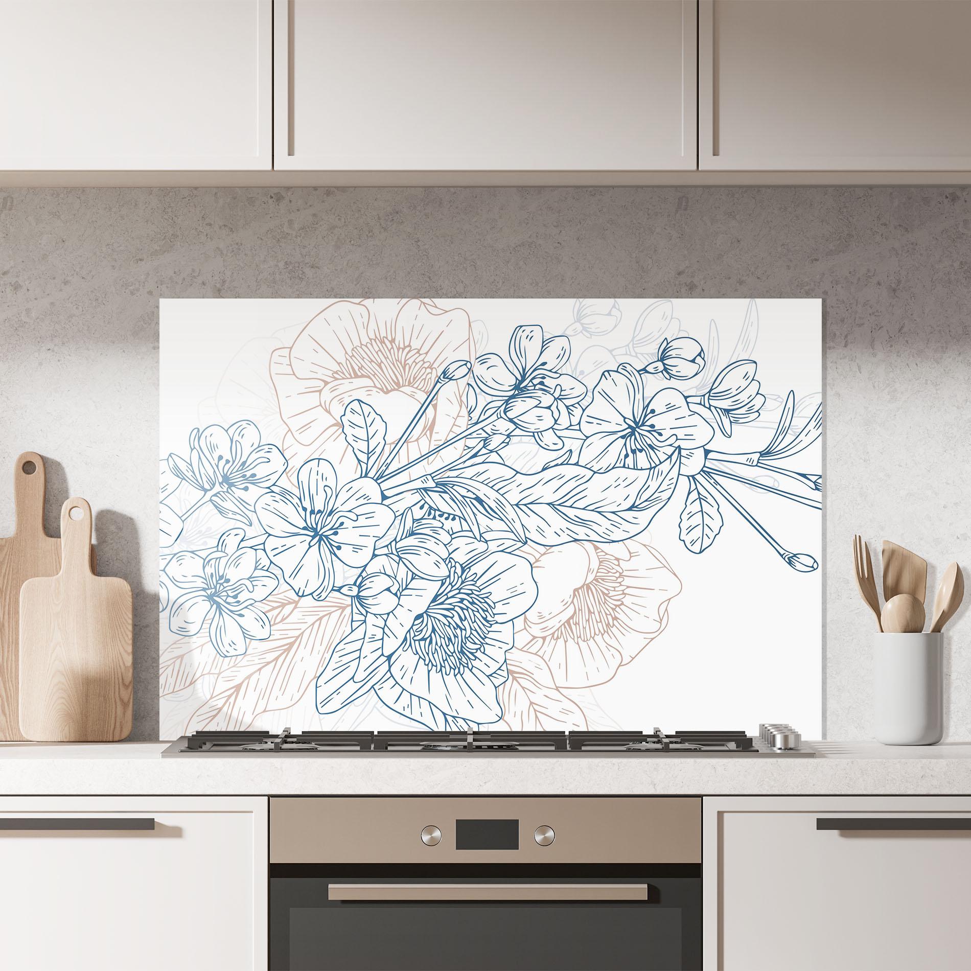 Panou Sticla Bucatarie Blue Cream Line mockup 7