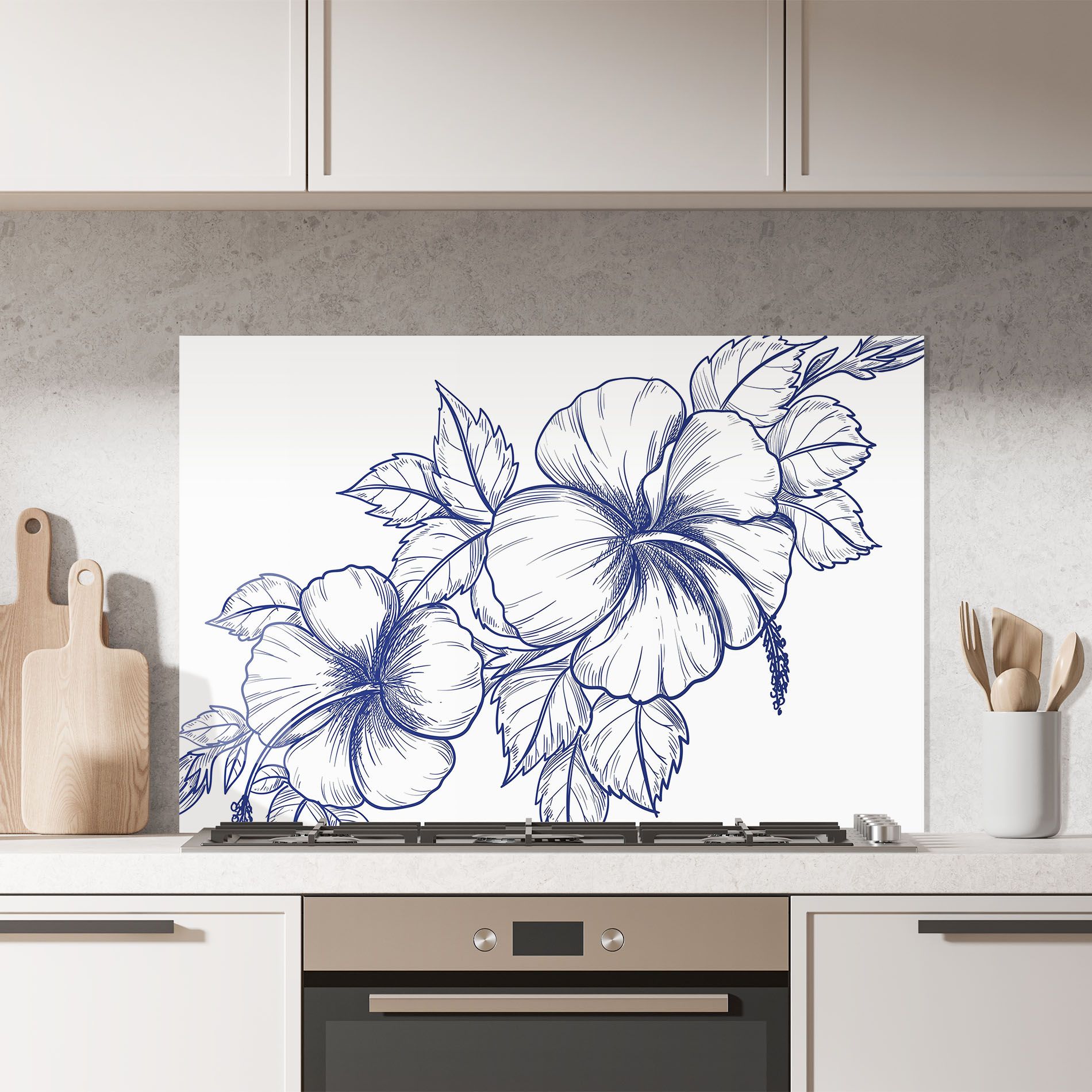 Dark Blue Line Flower mockup 7