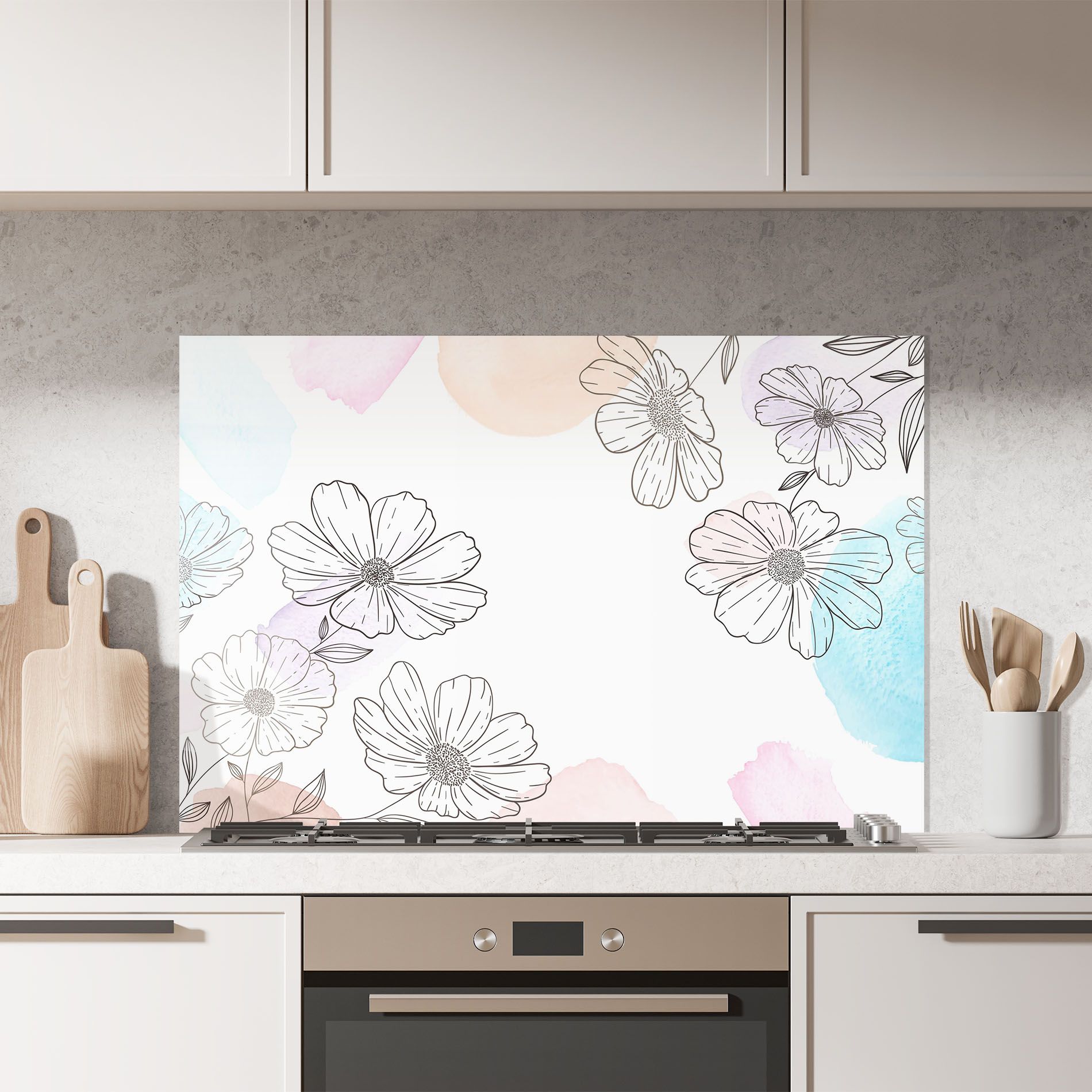 Grey Colorful Flower mockup 7