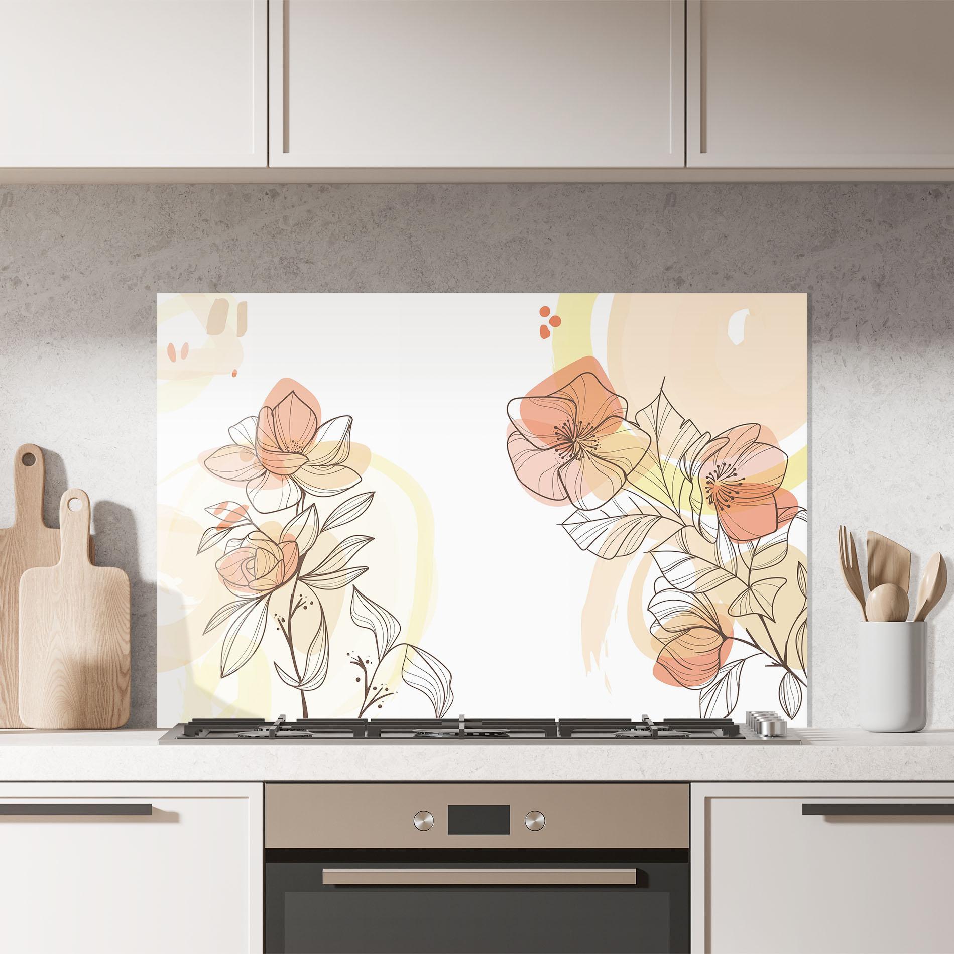 Panou Sticla Bucatarie Yellow Orange Line mockup 7