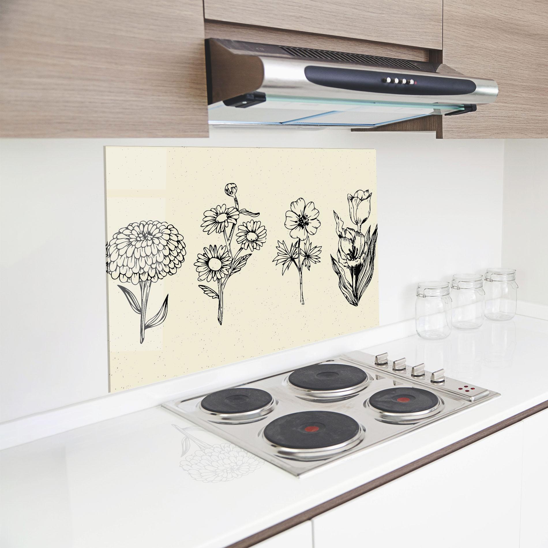 Panou Sticla Bucatarie Black Line Cream mockup 8