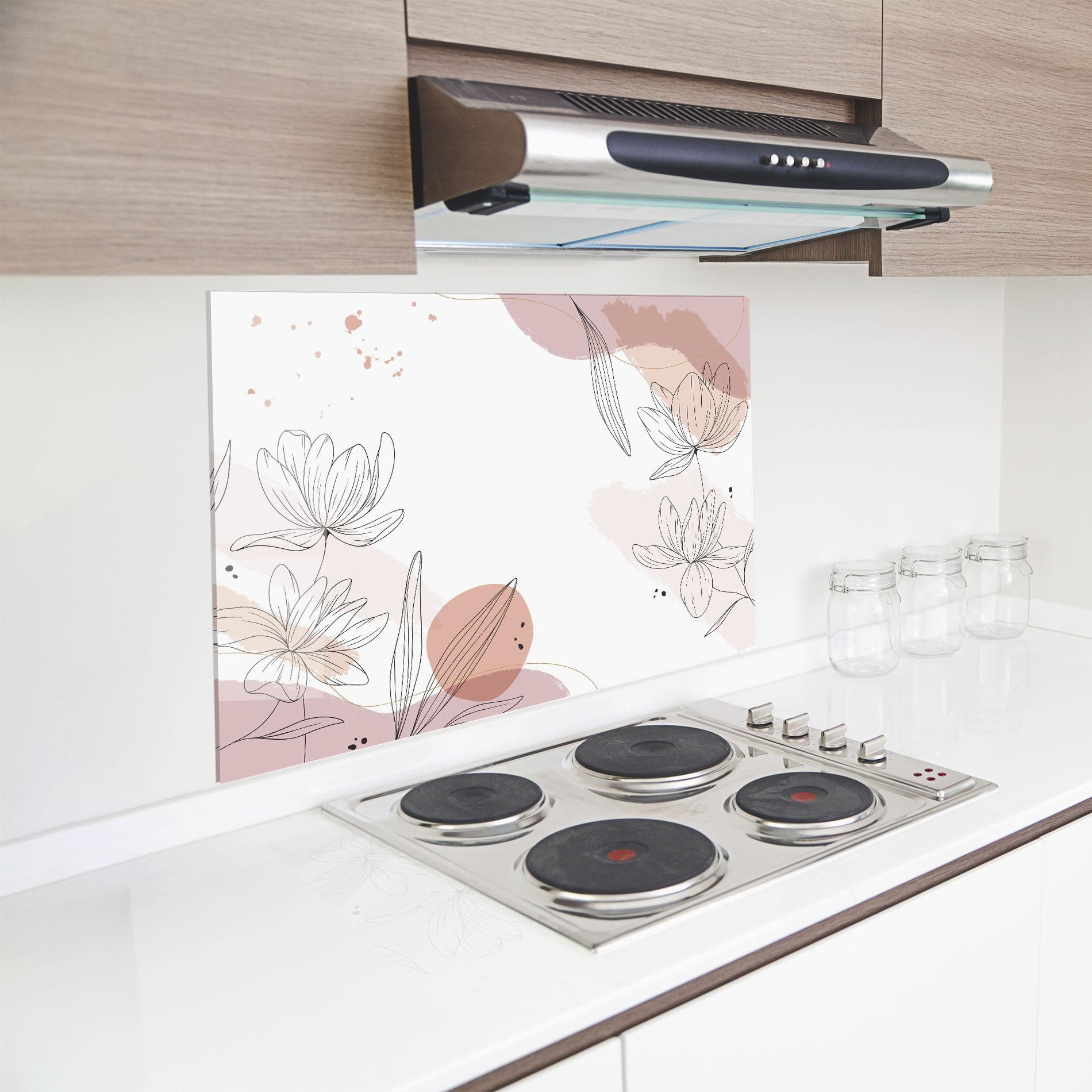 Panou Sticla Bucatarie Black Pink Line mockup 8