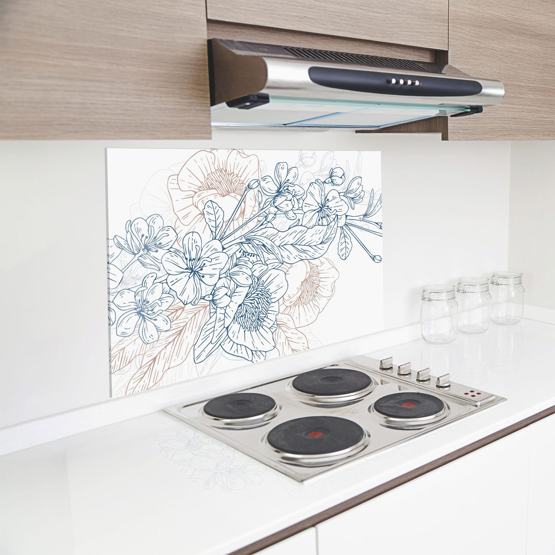 Panou Sticla Bucatarie Blue Cream Line mockup 8