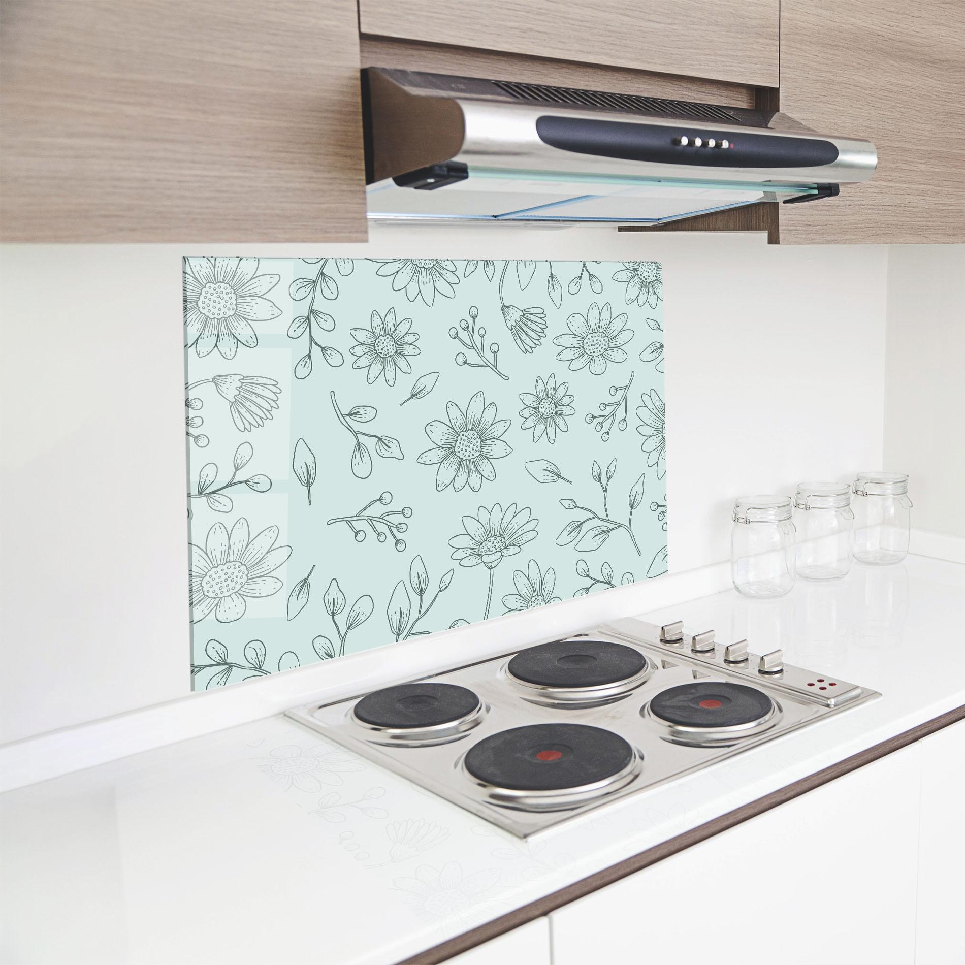 Panou Sticla Bucatarie Blue Grey Line mockup 8