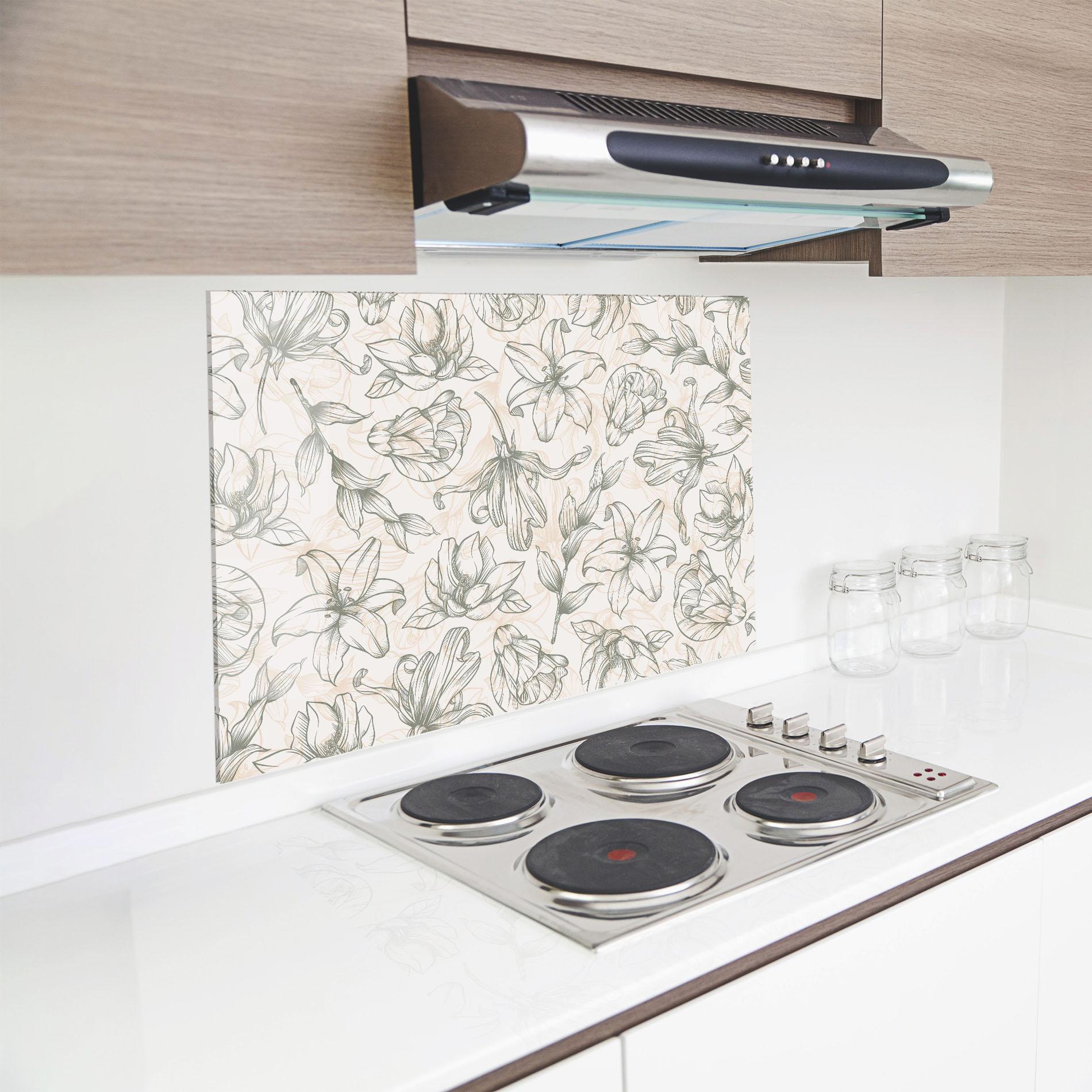 Panou Sticla Bucatarie Cream Grey Line mockup 8