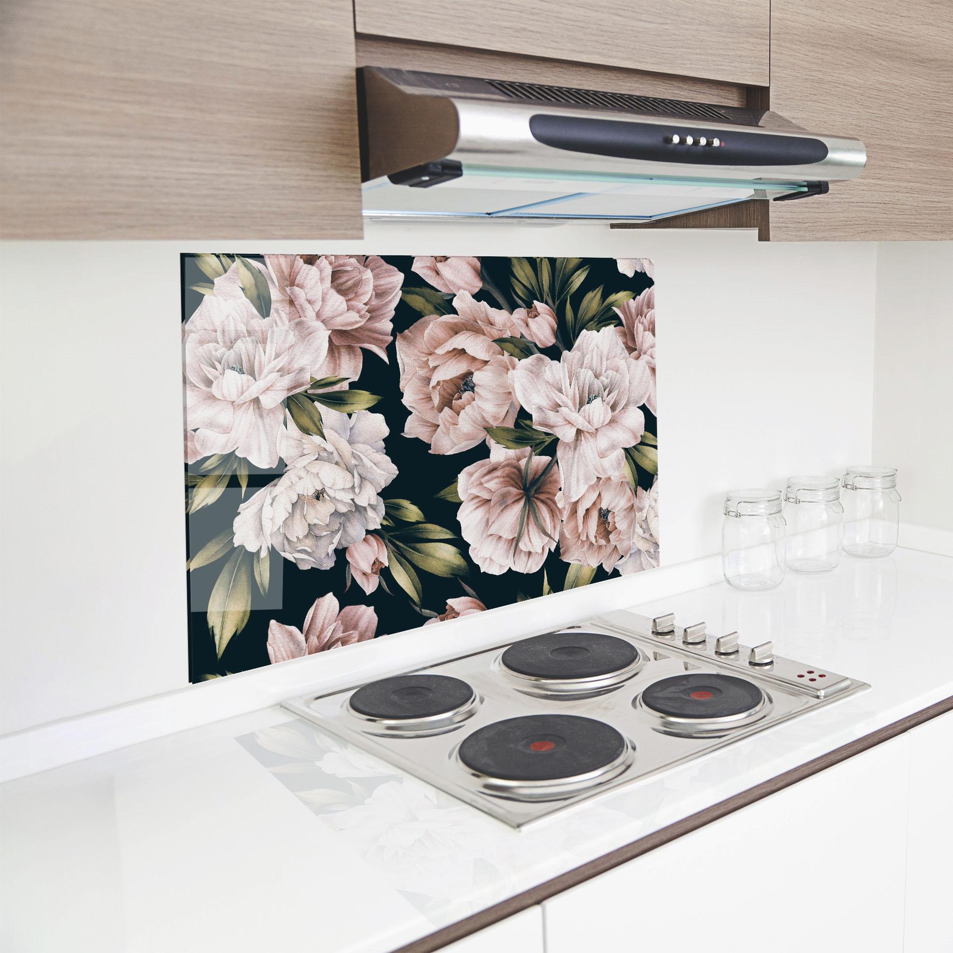 Panou Sticla Bucatarie Flori De Bujori mockup 8