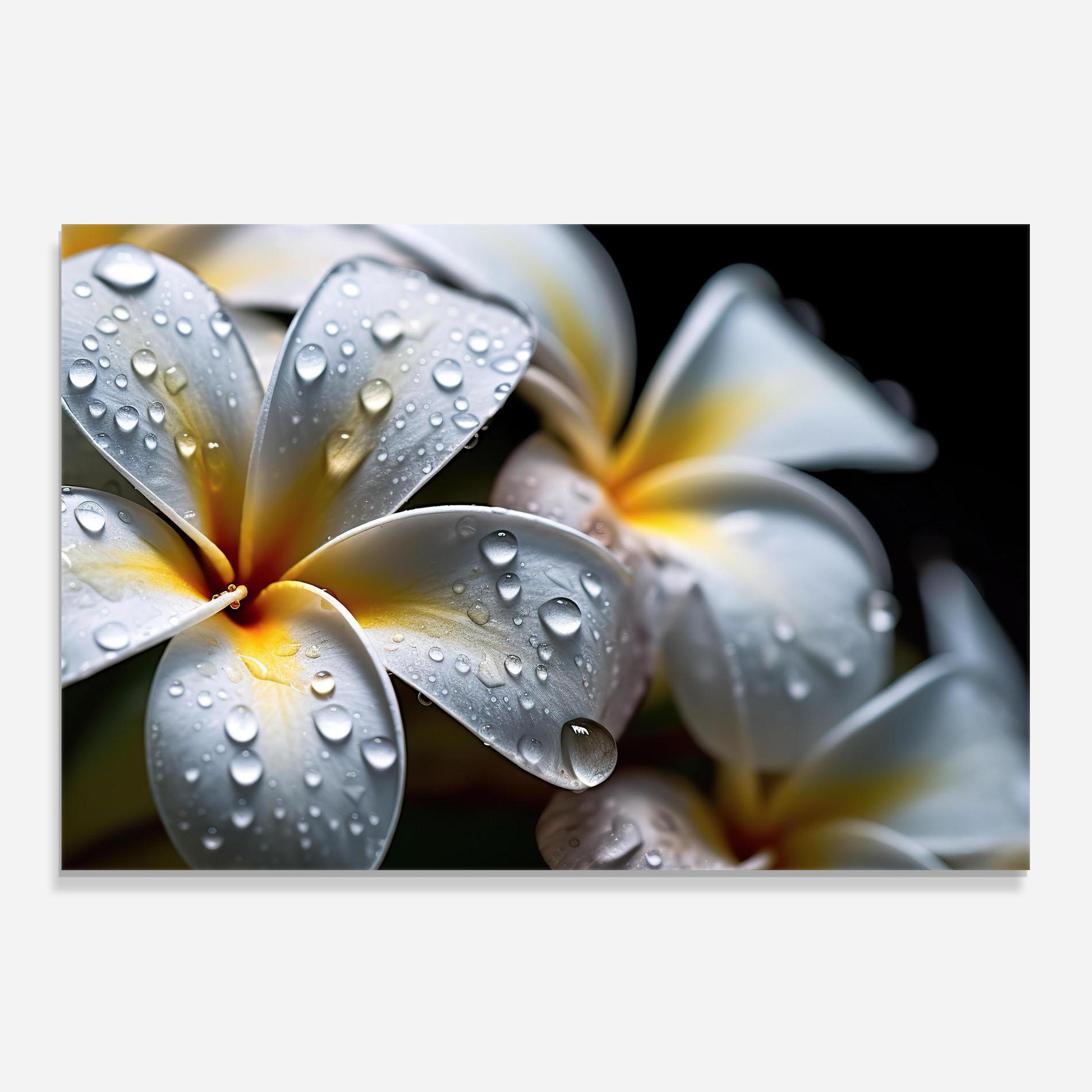 Panou Sticla Bucatarie Rainy White Exotic mockup 0