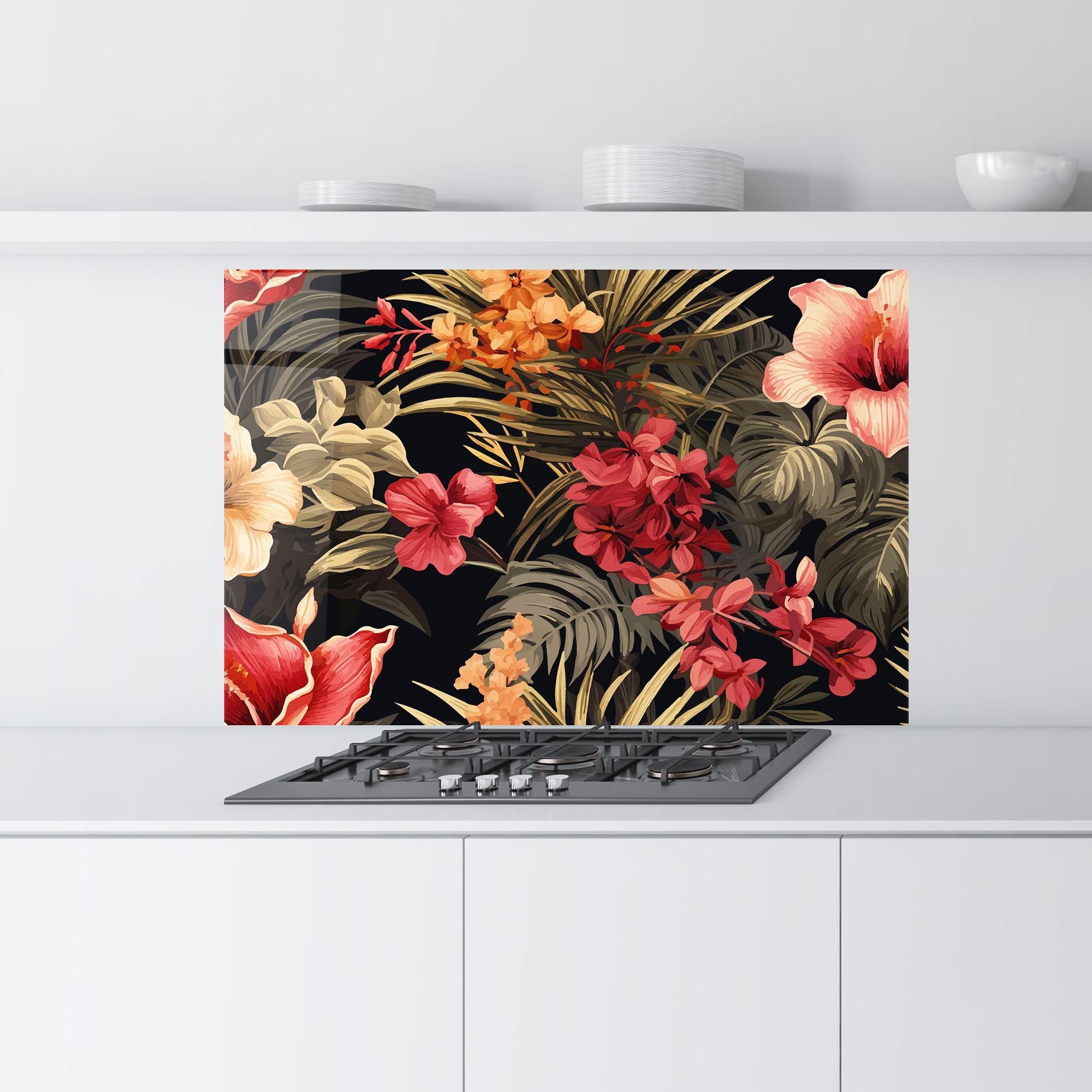 Panou Sticla Bucatarie Exotic Flower Plant mockup 9