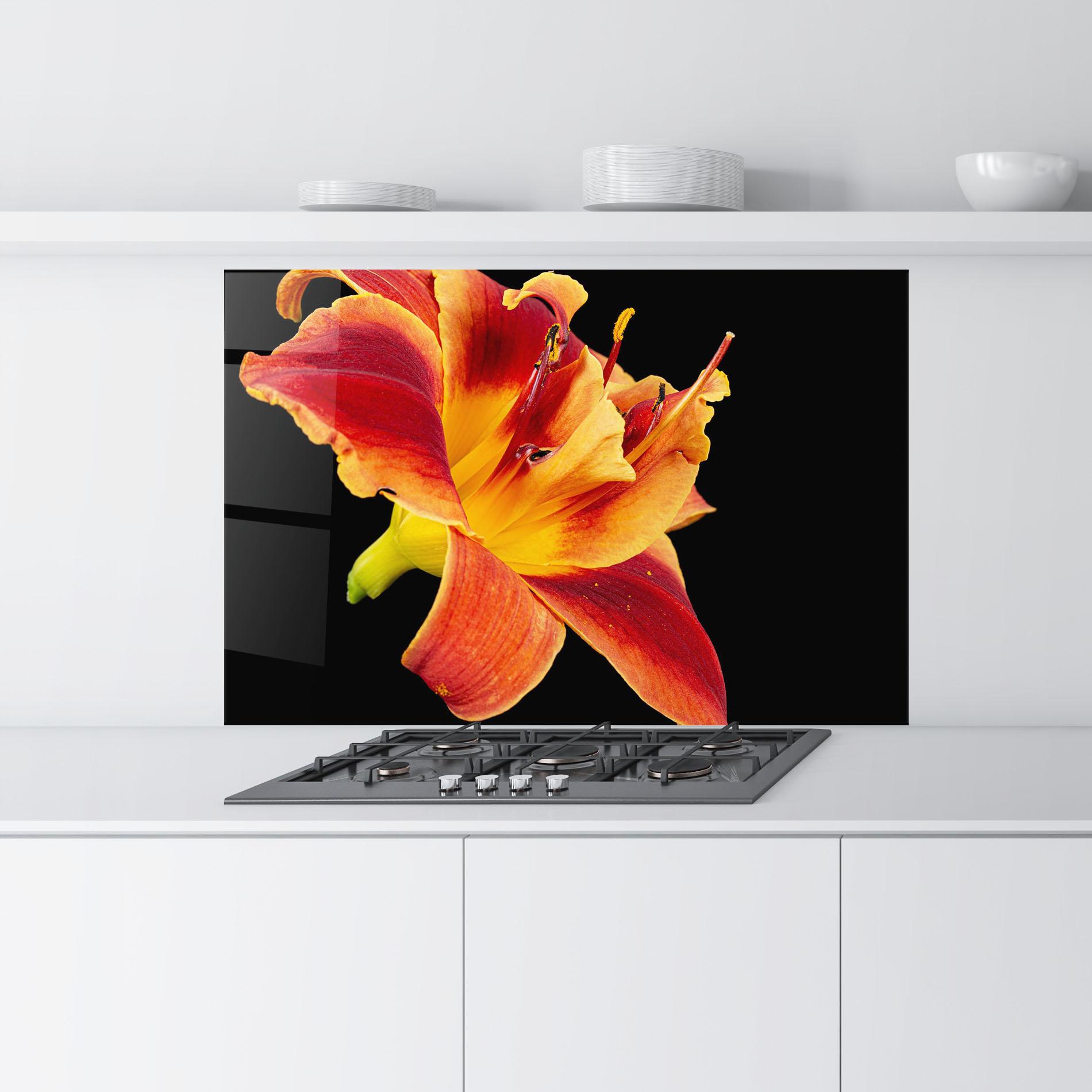 Panou Sticla Bucatarie Exotic Orange Red mockup 9