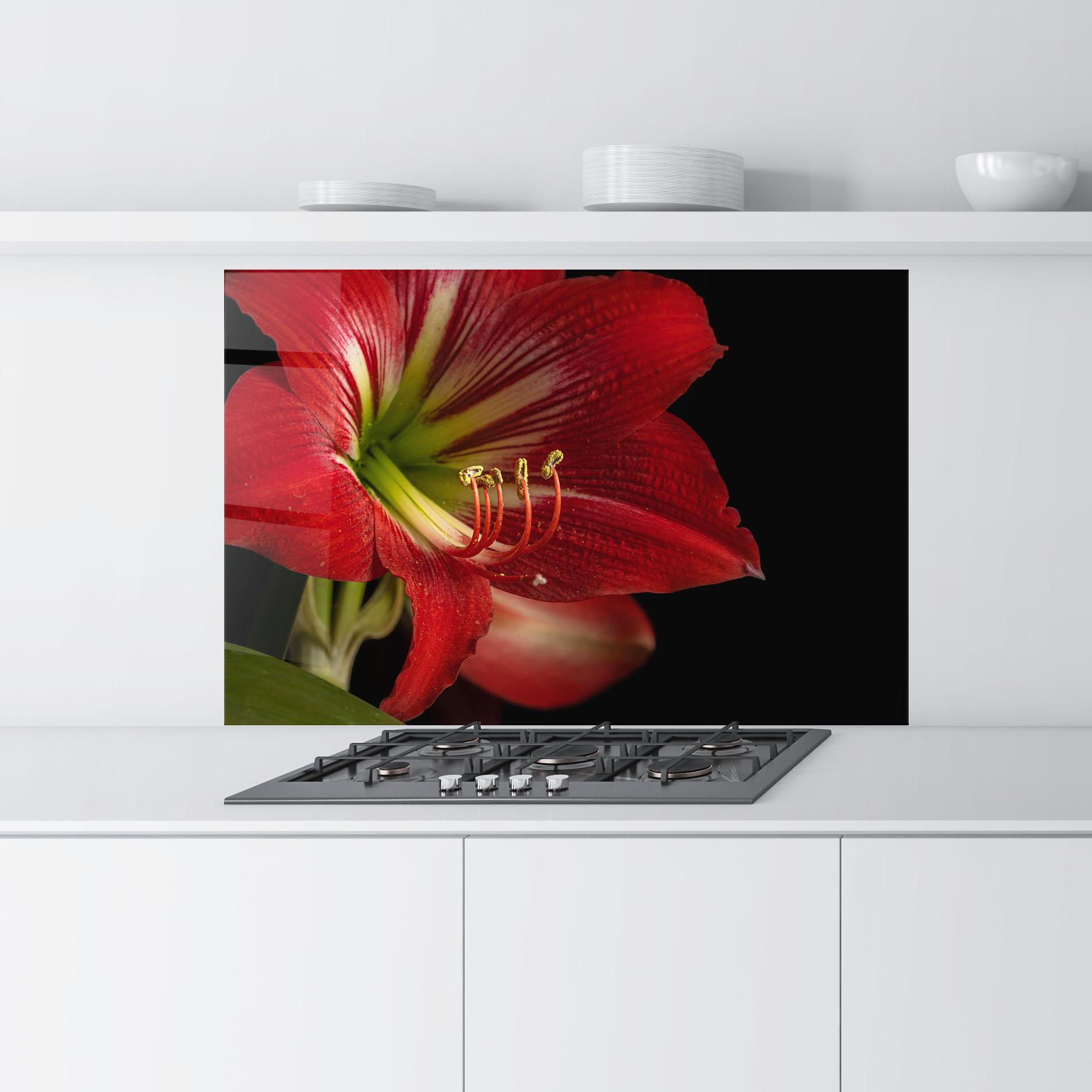 Panou Sticla Bucatarie Exotic Red Lily mockup 9