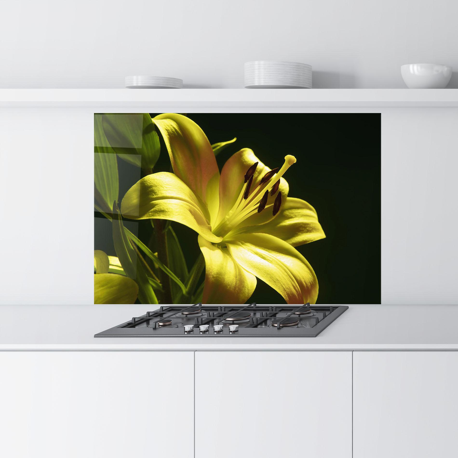 Panou Sticla Bucatarie Yellow Gold Exotic mockup 9