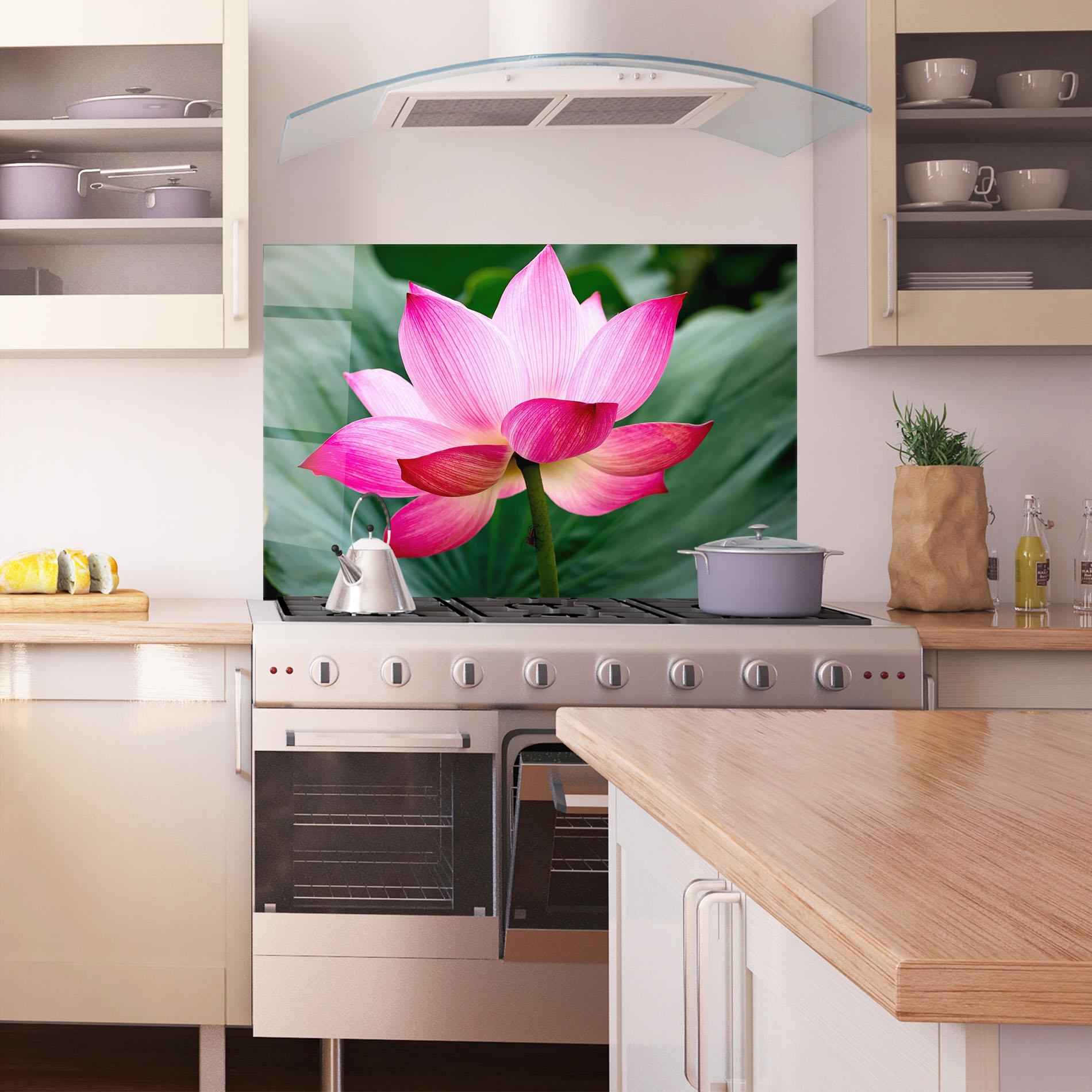 Panou Sticla Bucatarie Beautiful Pink Exotic mockup 1