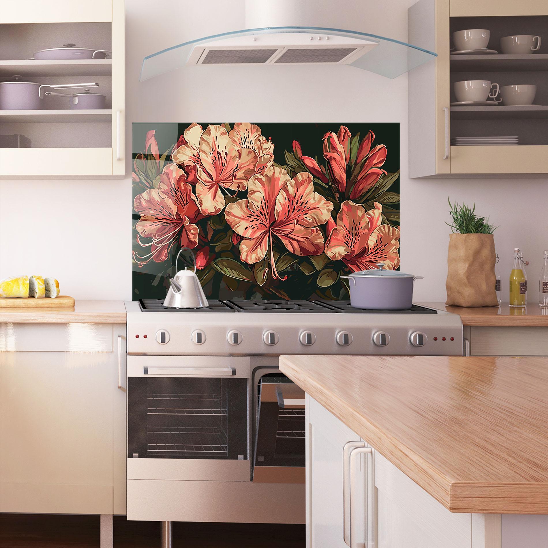 Panou Sticla Bucatarie Cream Exotic Art mockup 1