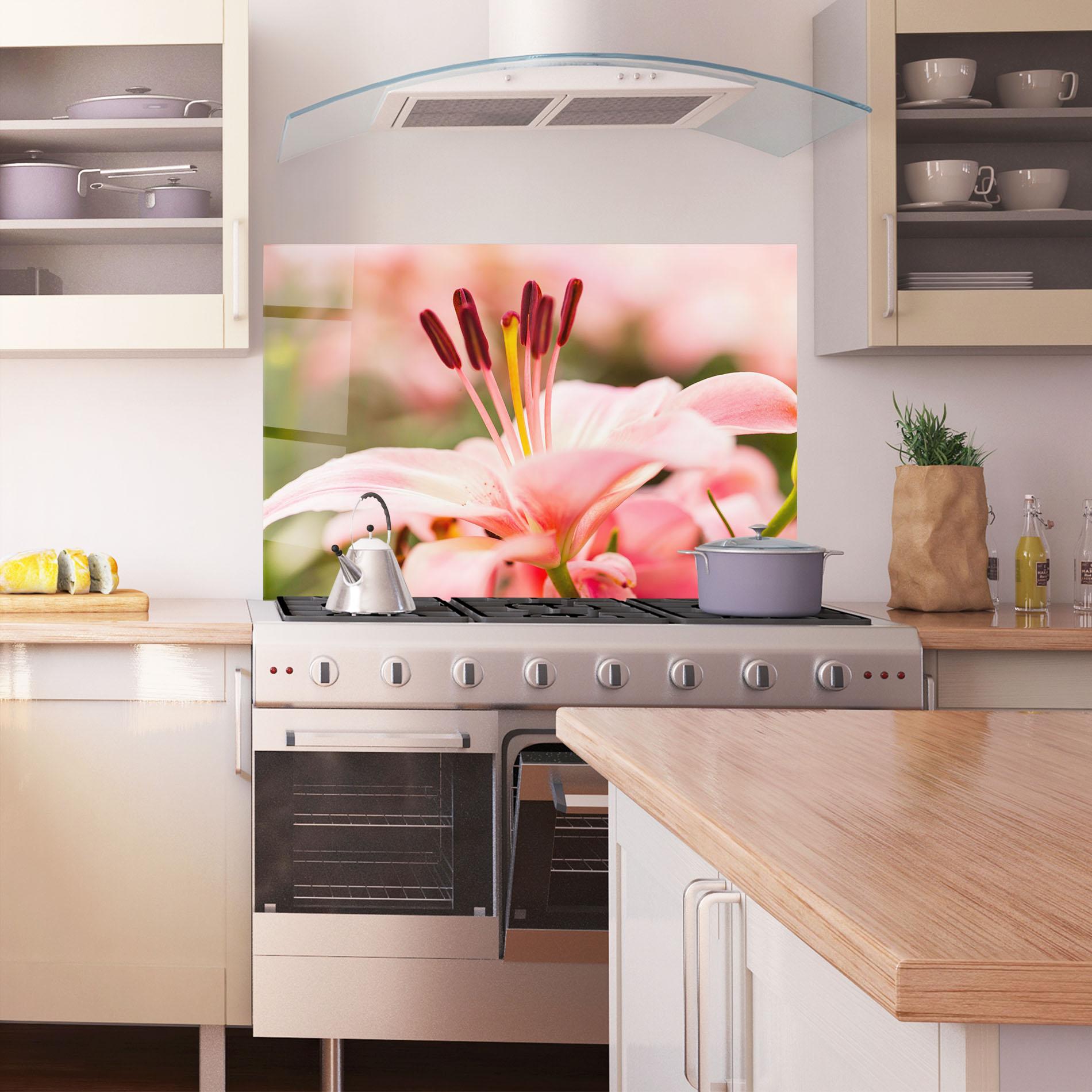 Panou Sticla Bucatarie Flower mockup 1