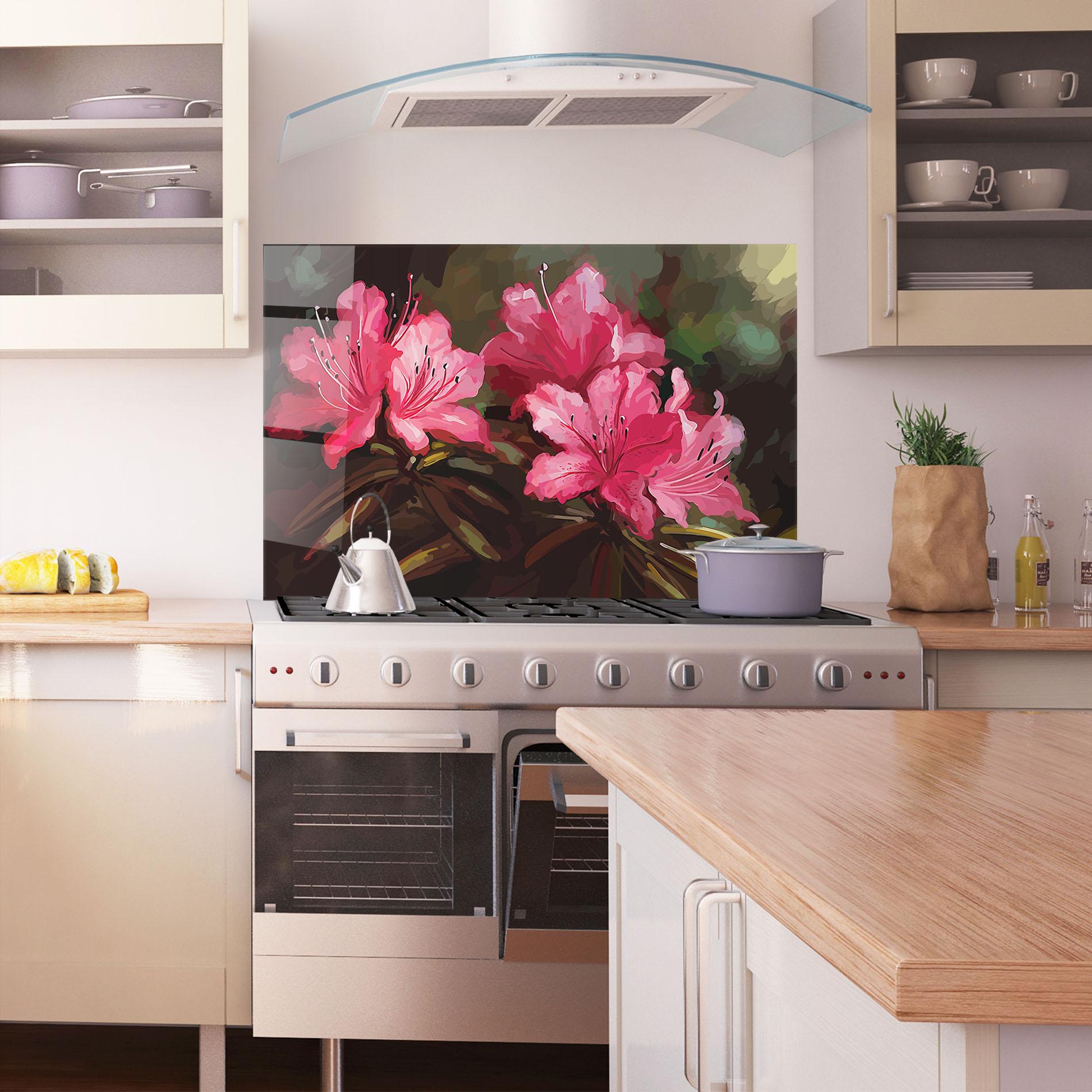 Panou Sticla Bucatarie Pink Exotic Art mockup 1