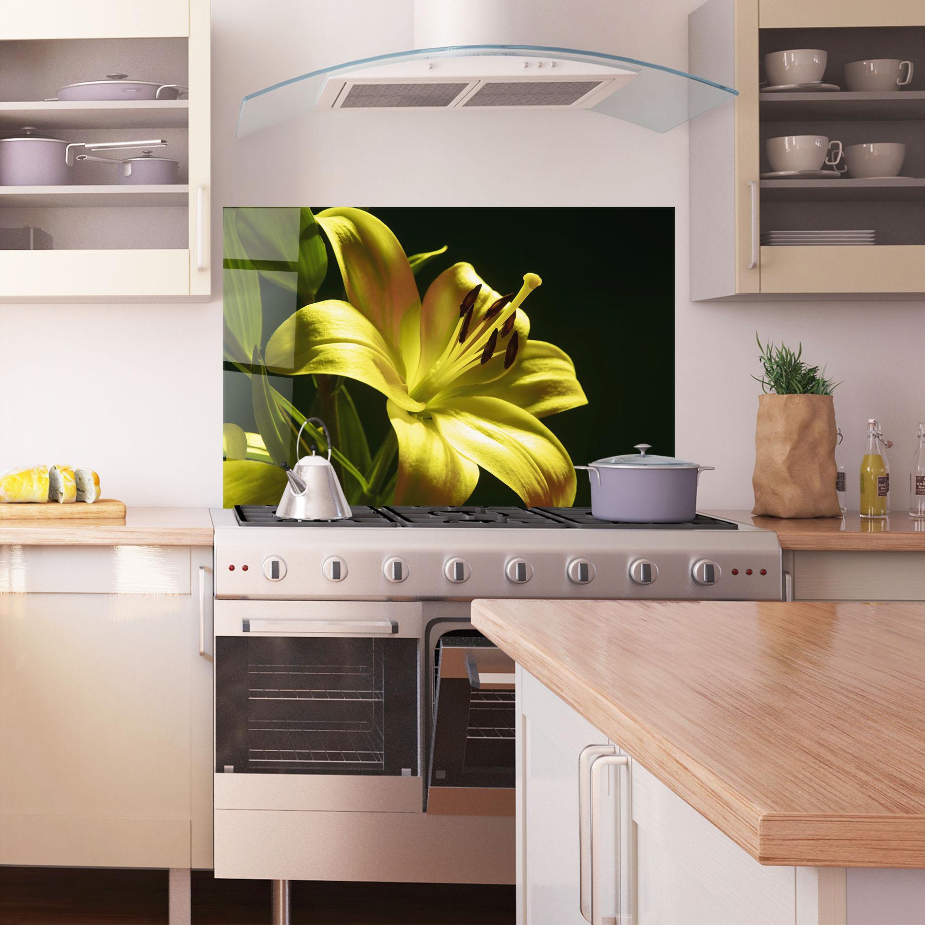 Panou Sticla Bucatarie Yellow Gold Exotic mockup 1