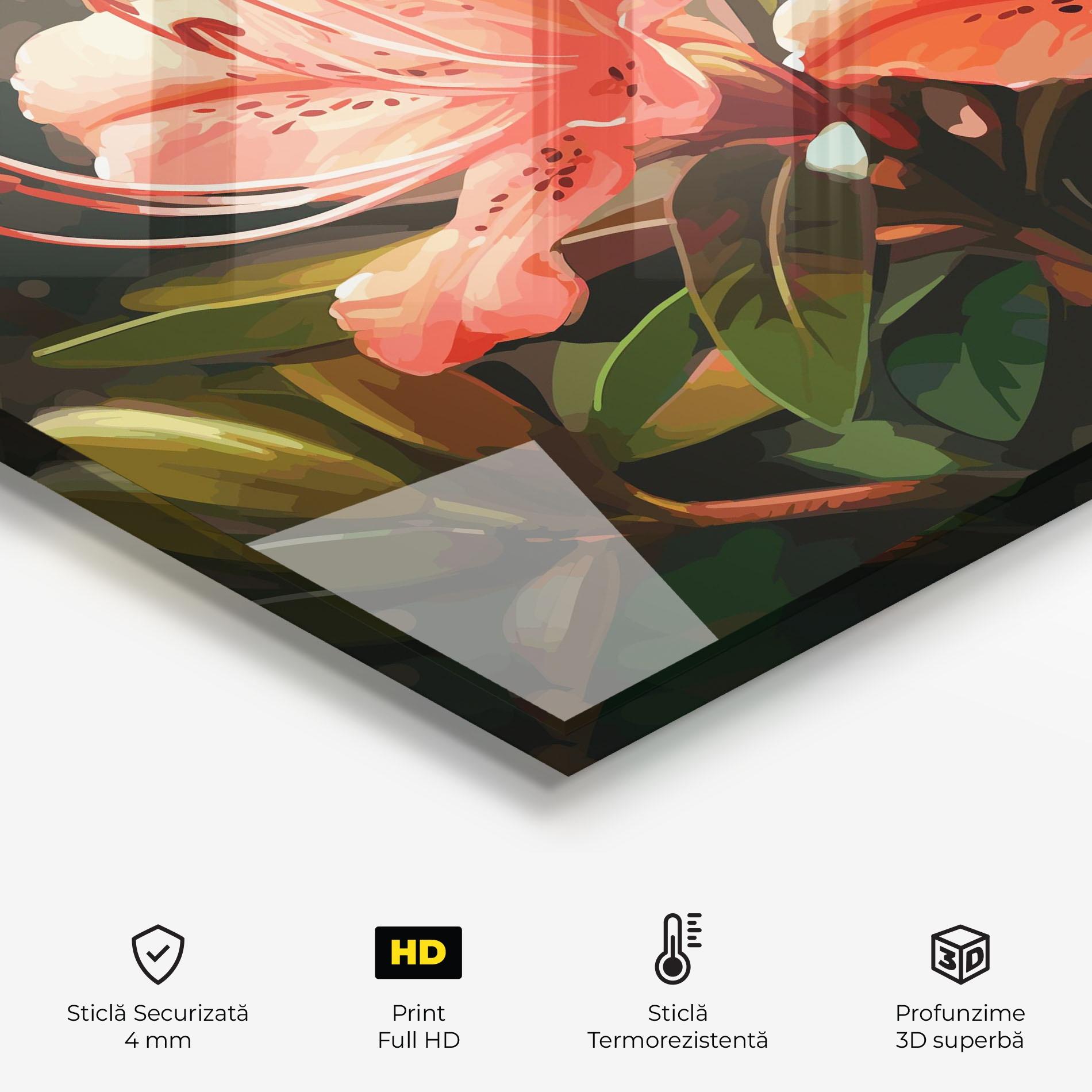 Panou Sticla Bucatarie Dreamy Exotic Flower mockup 2