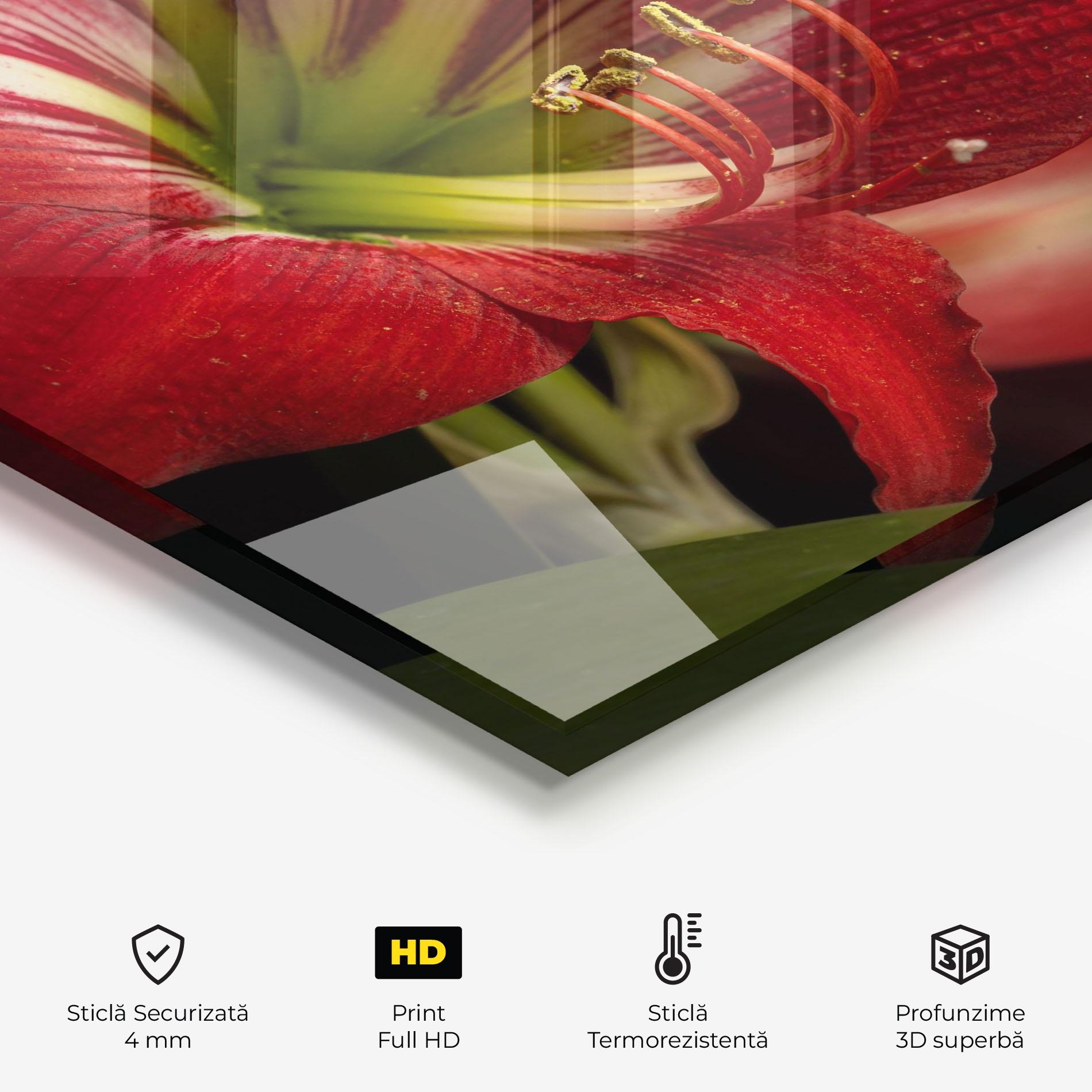 Panou Sticla Bucatarie Exotic Red Lily mockup 2