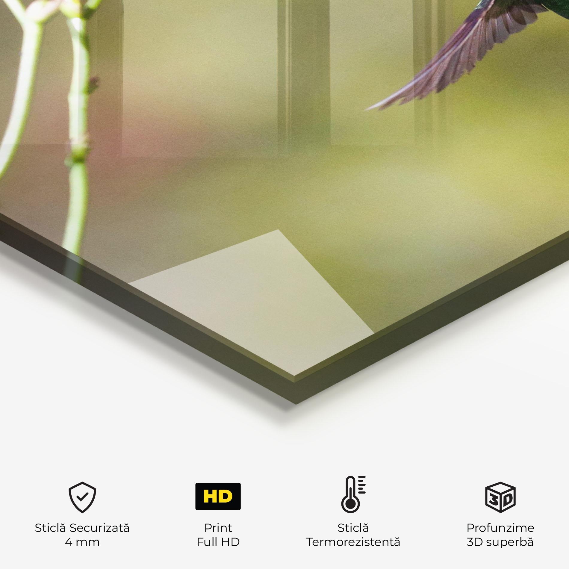 Panou Sticla Bucatarie Orange Flower Exotic mockup 2