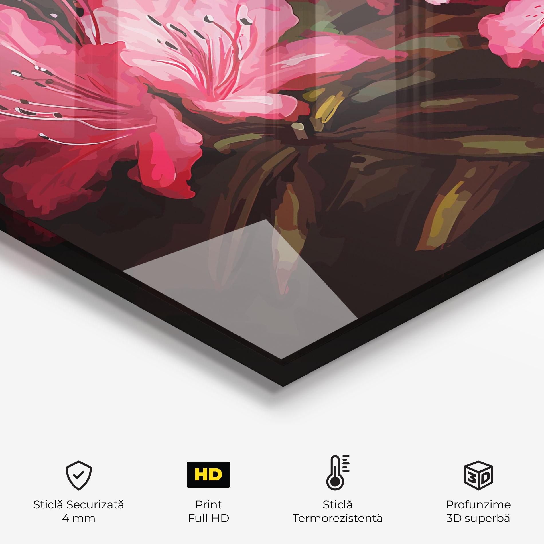 Panou Sticla Bucatarie Pink Exotic Art mockup 2