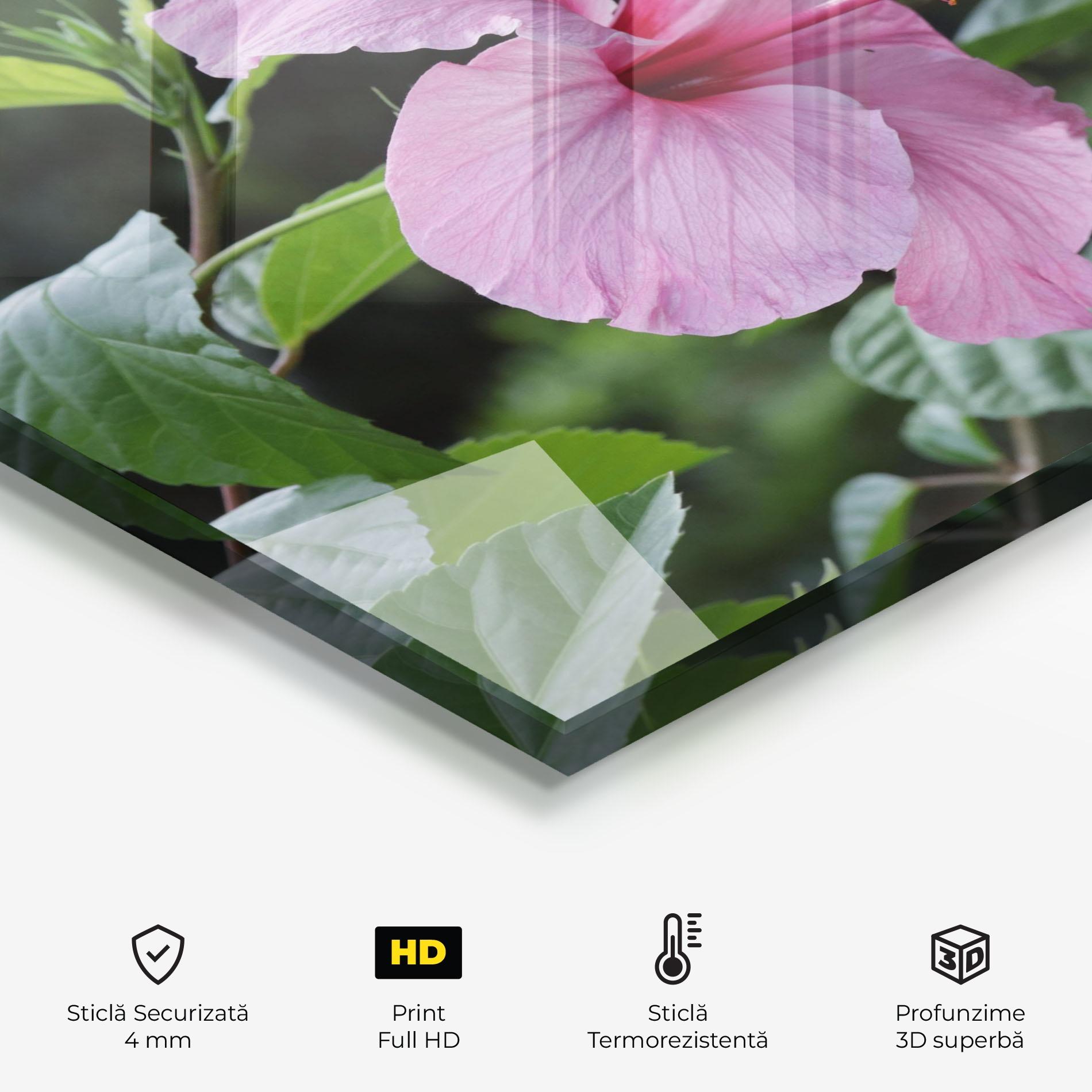 Panou Sticla Bucatarie Pink Exotic Plant mockup 2