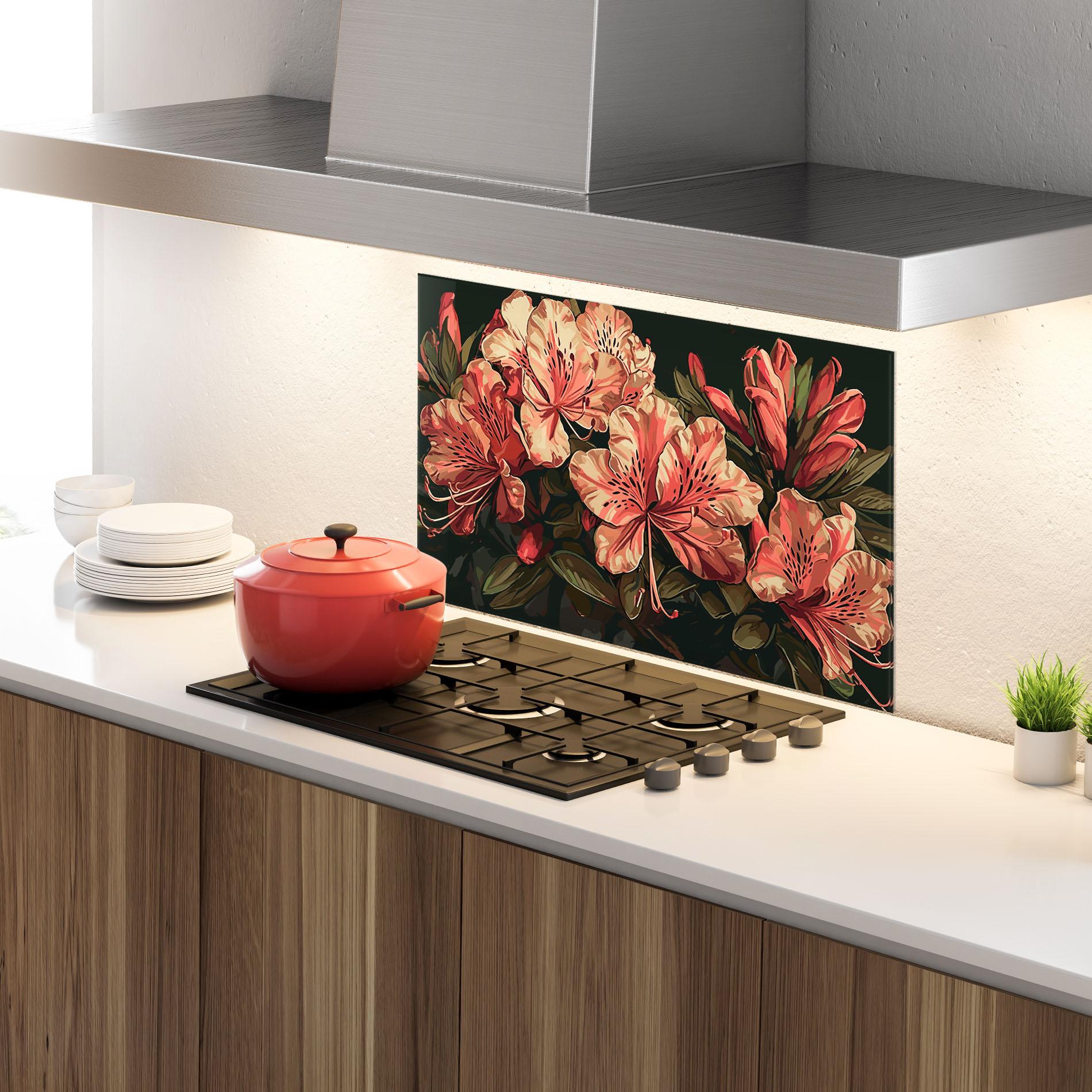 Panou Sticla Bucatarie Cream Exotic Art mockup 4