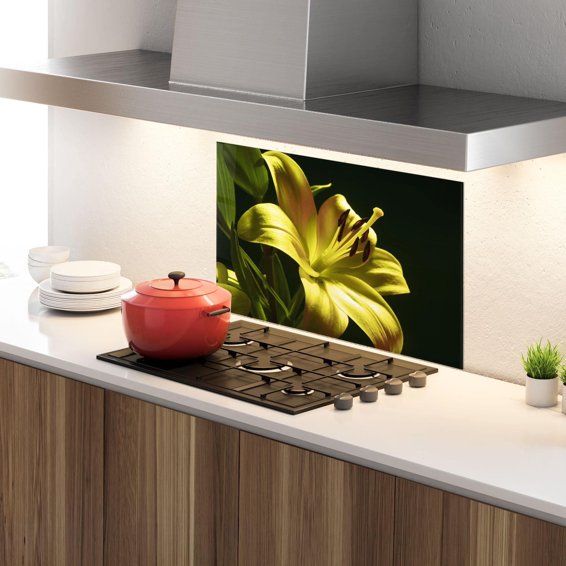 Panou Sticla Bucatarie Yellow Gold Exotic mockup 4