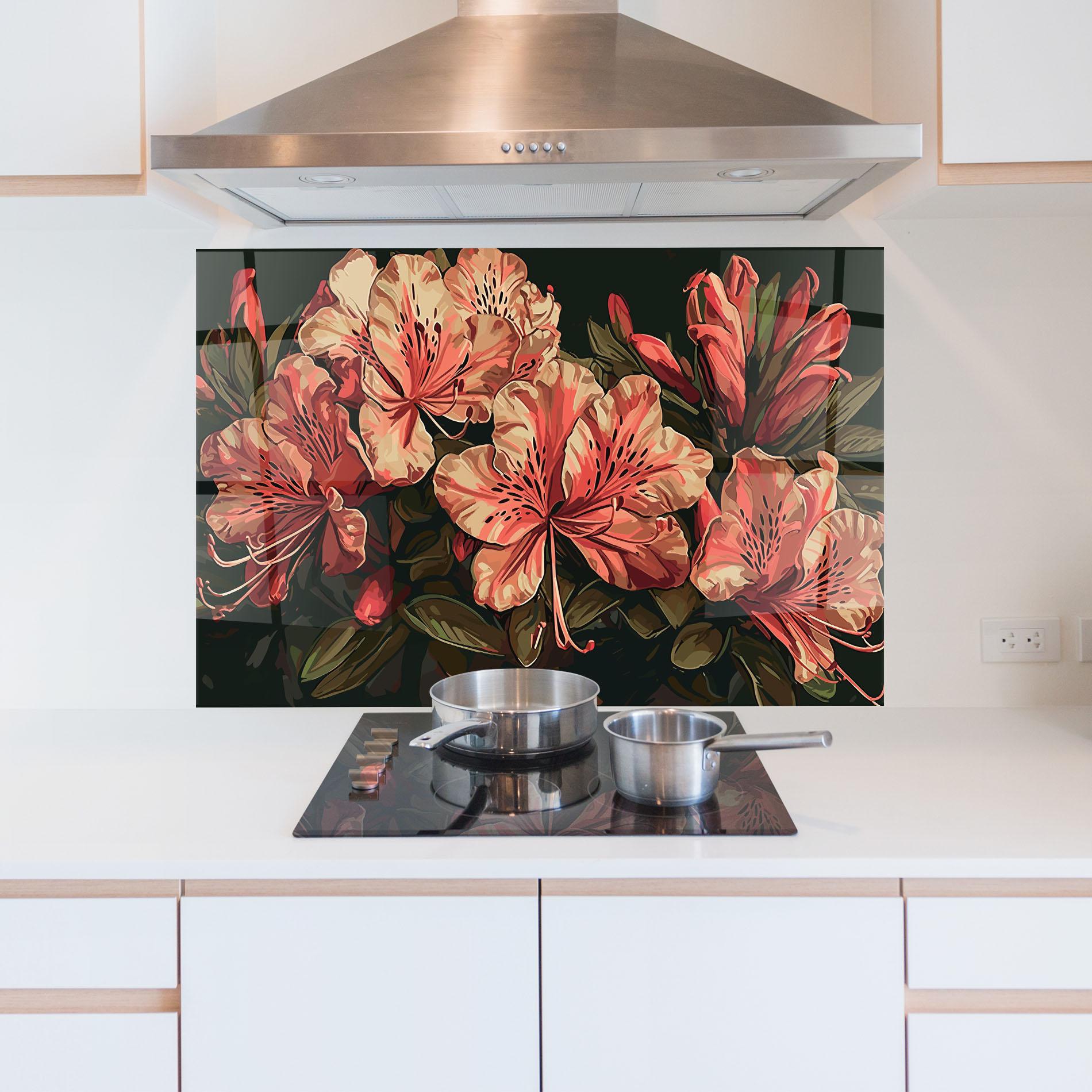 Panou Sticla Bucatarie Cream Exotic Art mockup 5