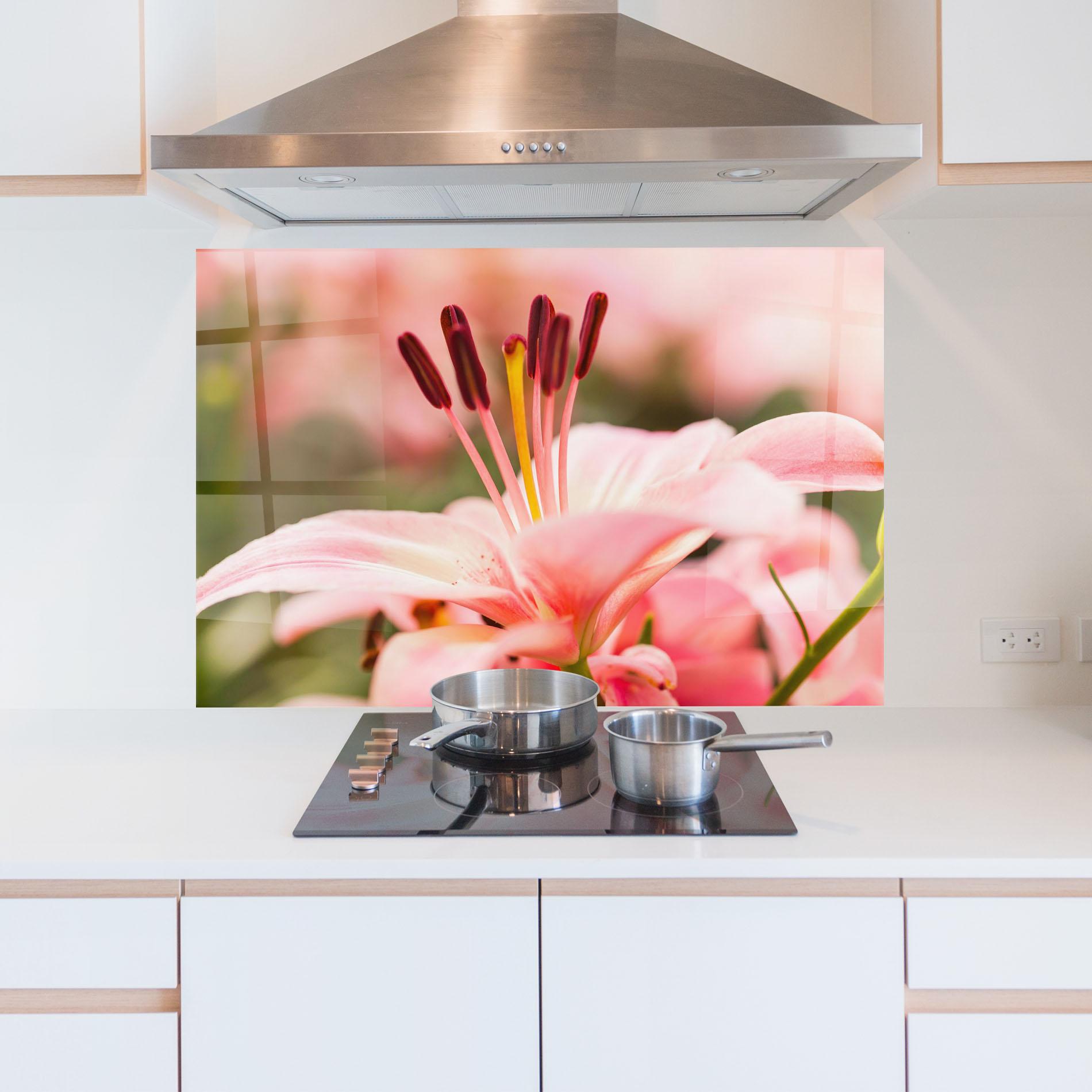 Panou Sticla Bucatarie Flower mockup 5