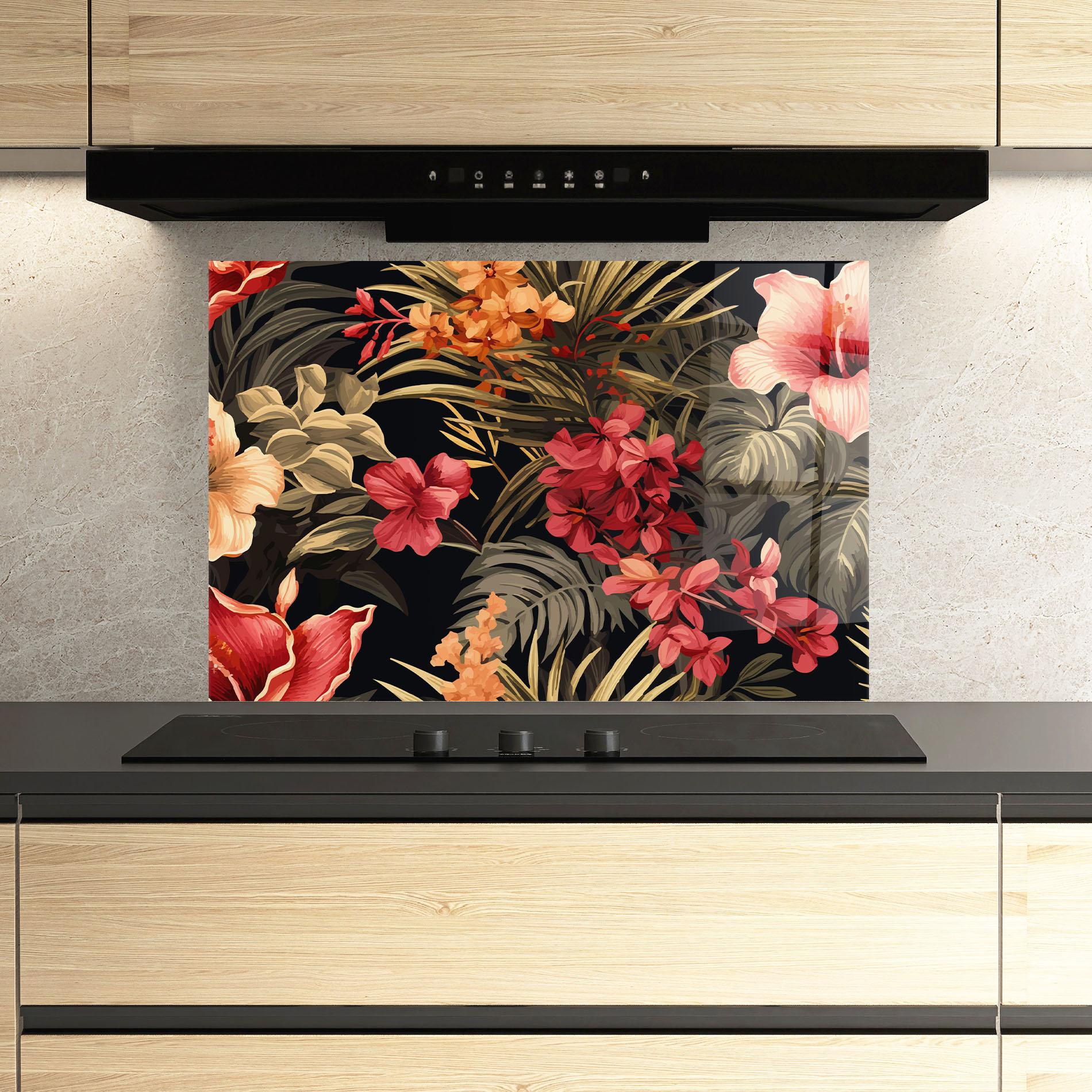 Panou Sticla Bucatarie Exotic Flower Plant mockup 3