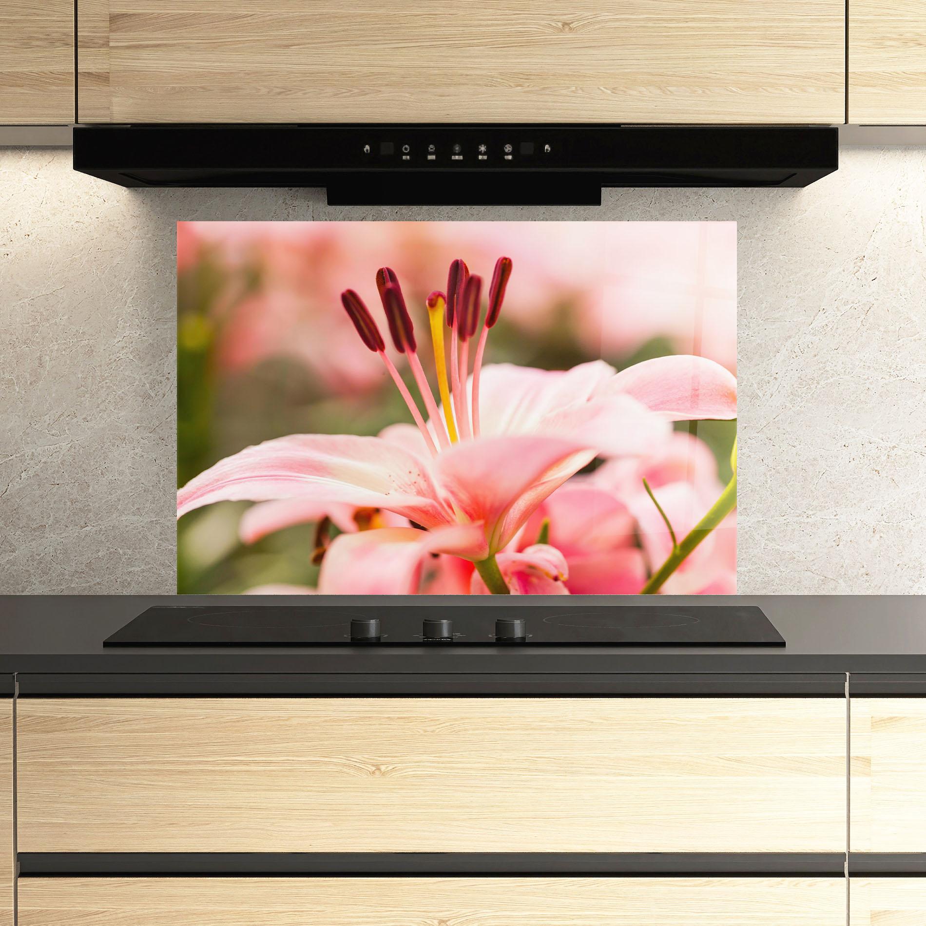 Panou Sticla Bucatarie Flower mockup 3