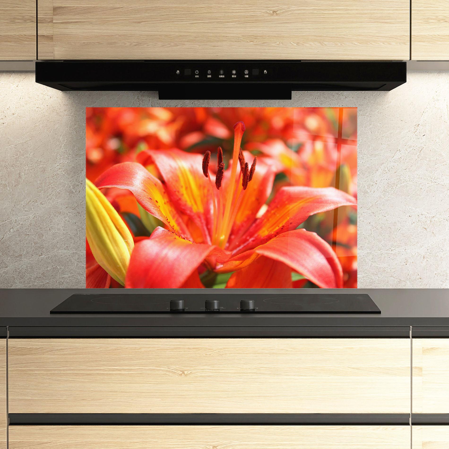 Panou Sticla Bucatarie Pretty Orange Exotic mockup 3