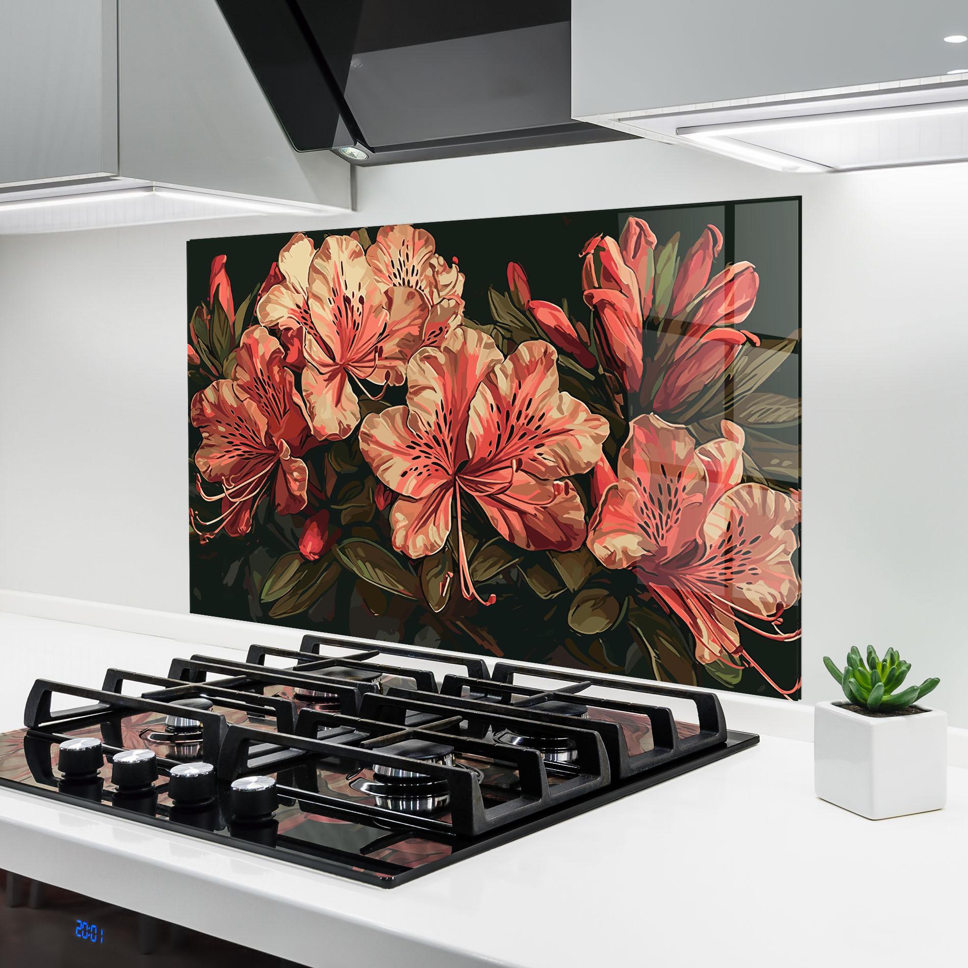 Panou Sticla Bucatarie Cream Exotic Art mockup 6