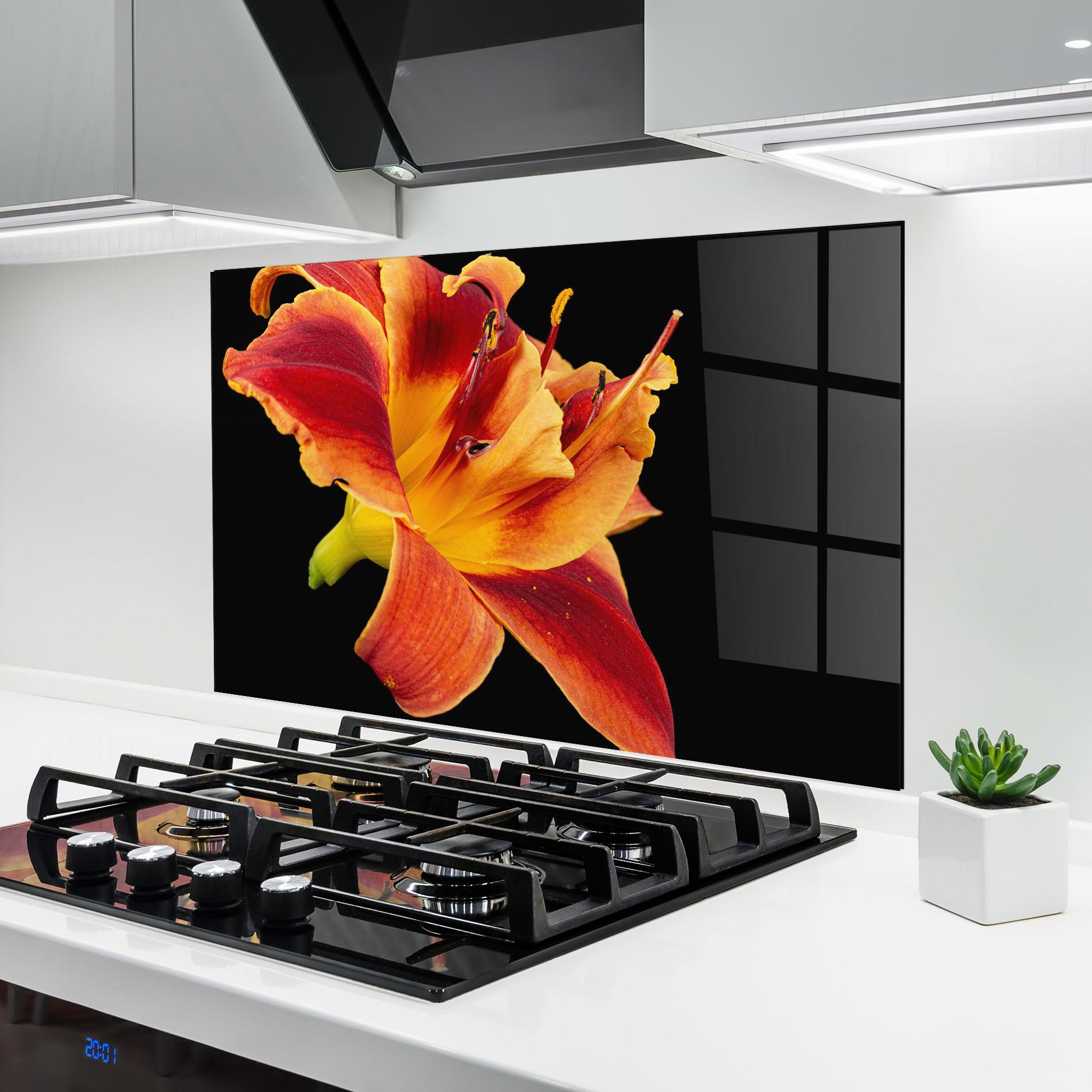 Panou Sticla Bucatarie Exotic Orange Red mockup 6