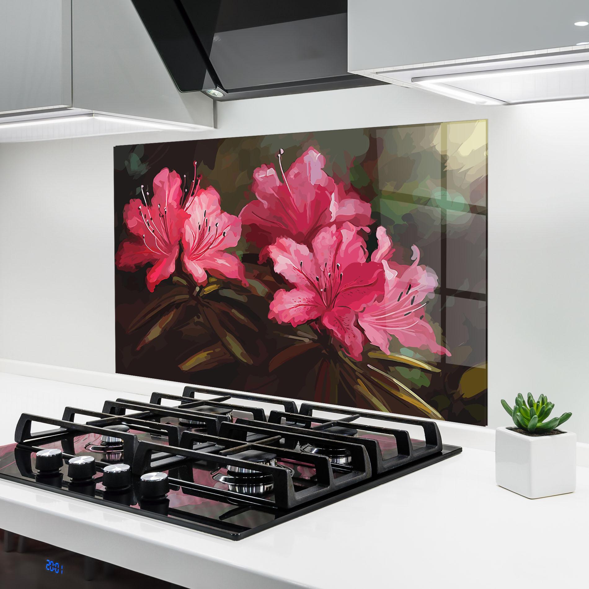 Panou Sticla Bucatarie Pink Exotic Art mockup 6