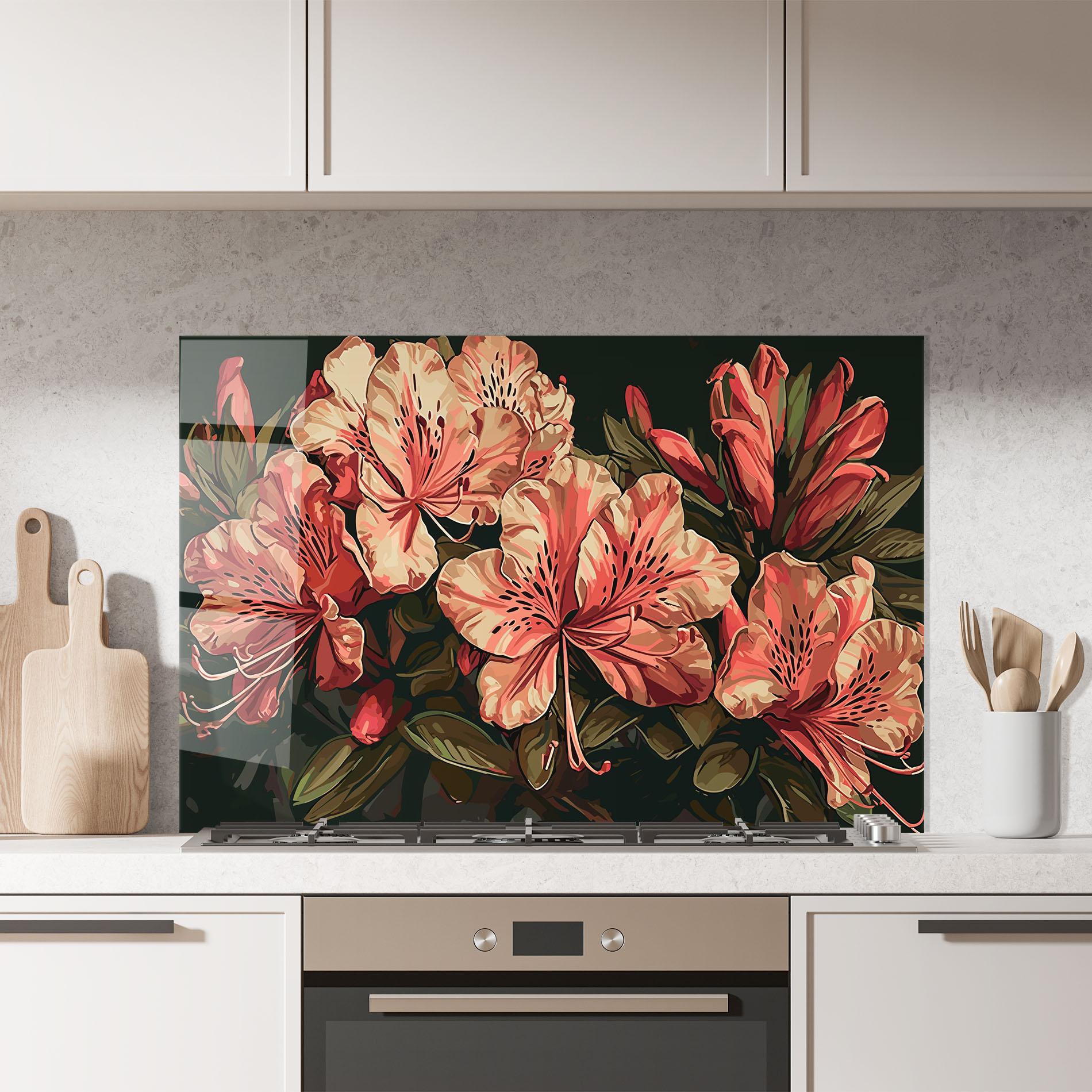 Panou Sticla Bucatarie Cream Exotic Art mockup 7