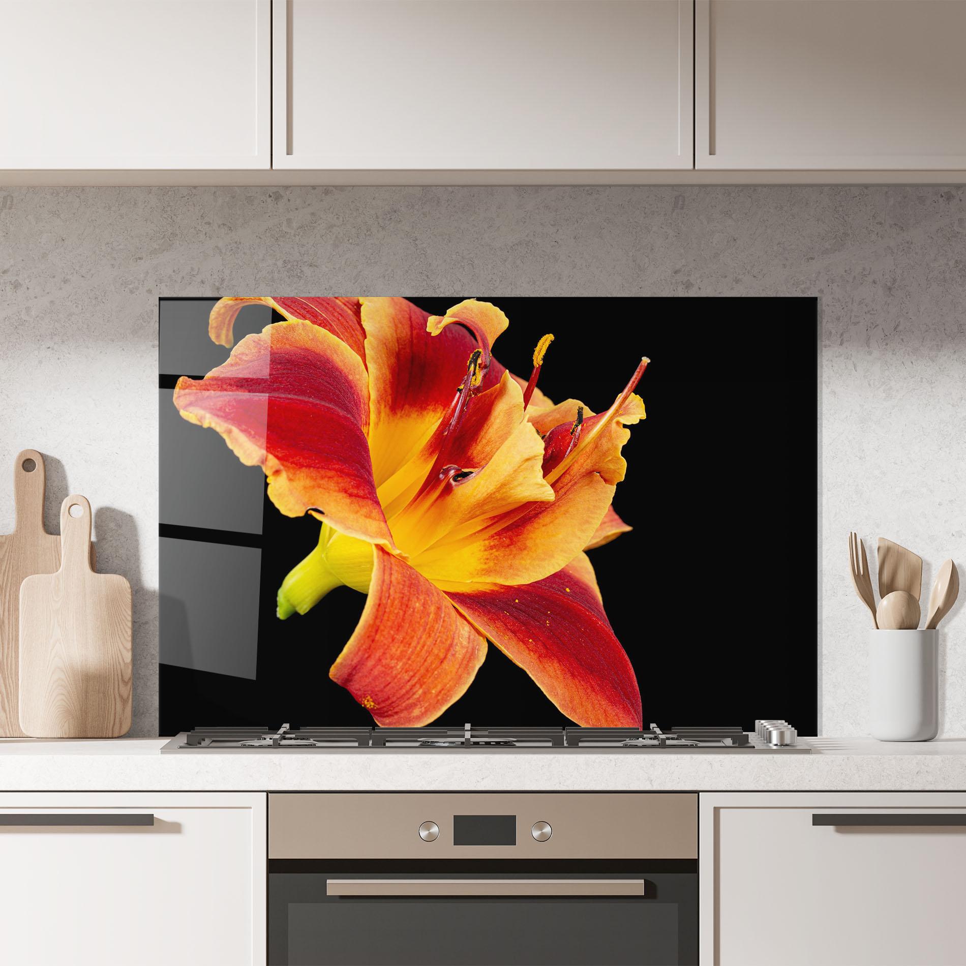 Panou Sticla Bucatarie Exotic Orange Red mockup 7