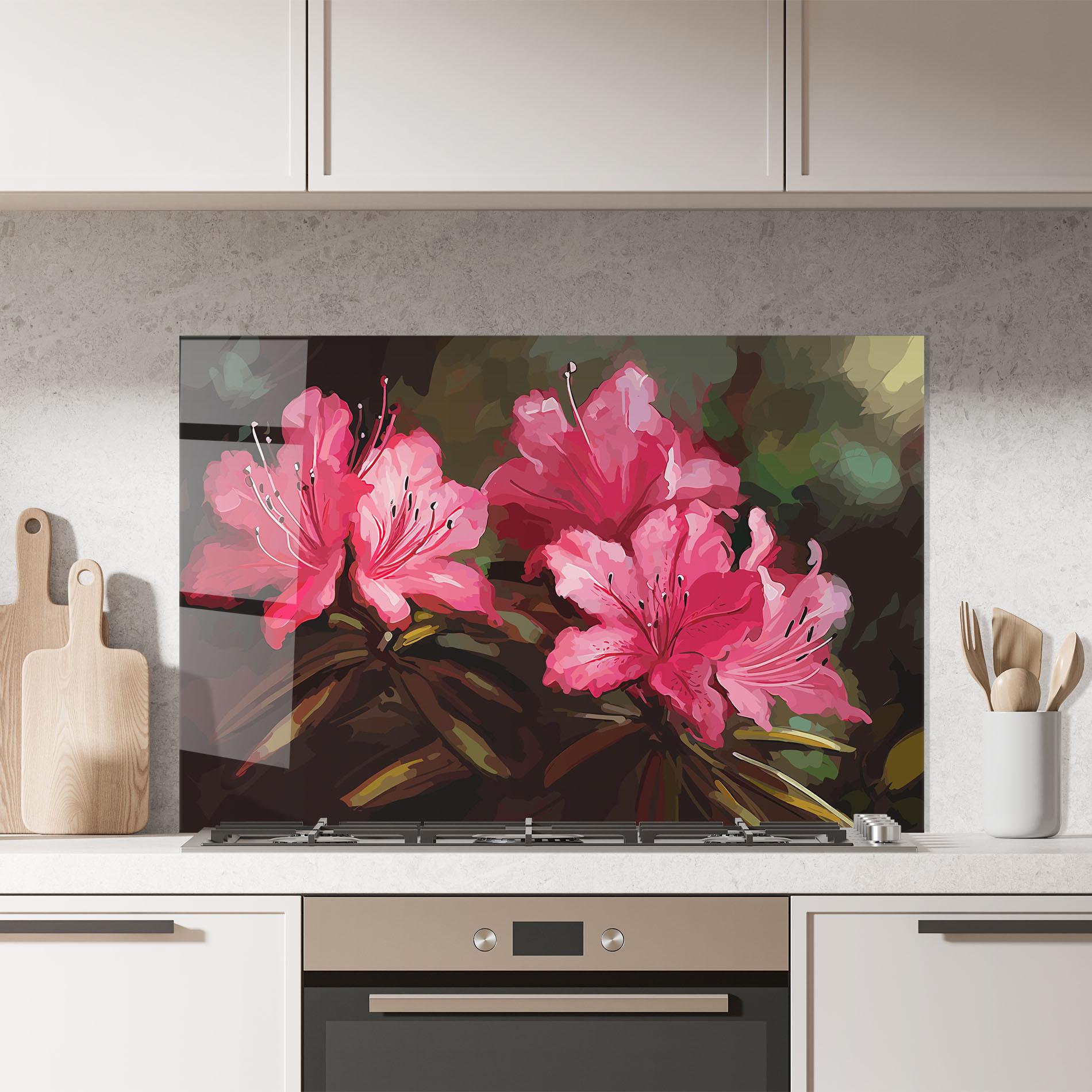 Panou Sticla Bucatarie Pink Exotic Art mockup 7