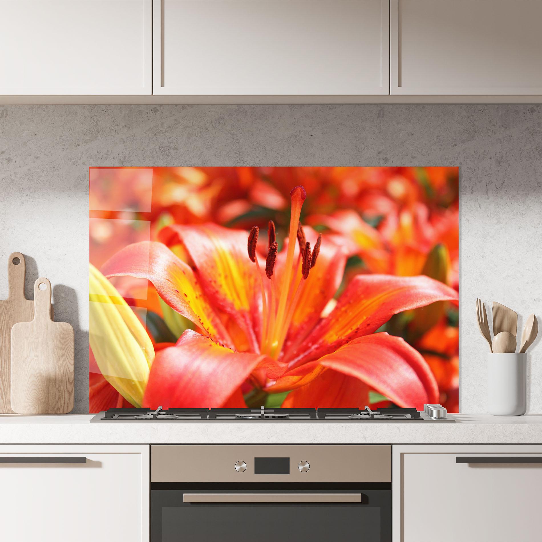 Panou Sticla Bucatarie Pretty Orange Exotic mockup 7