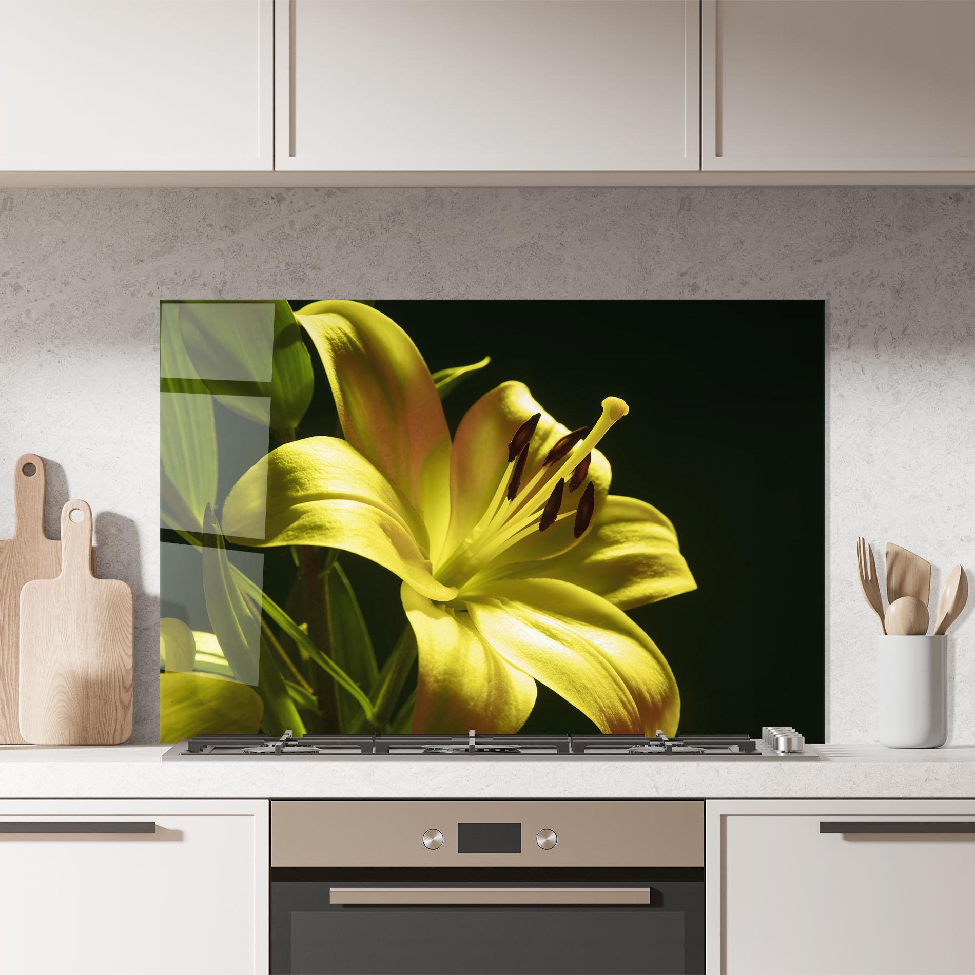 Panou Sticla Bucatarie Yellow Gold Exotic mockup 7