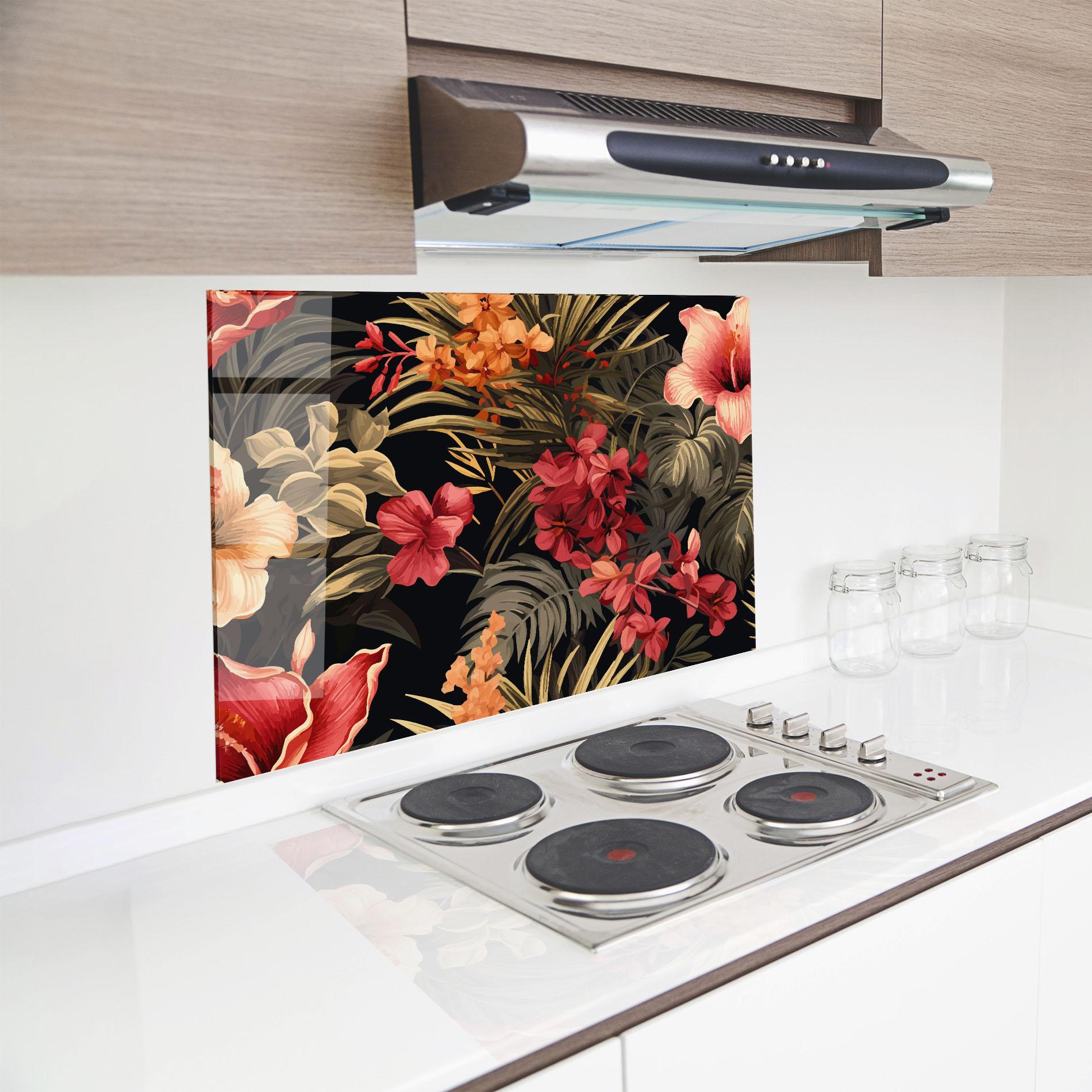 Panou Sticla Bucatarie Exotic Flower Plant mockup 8