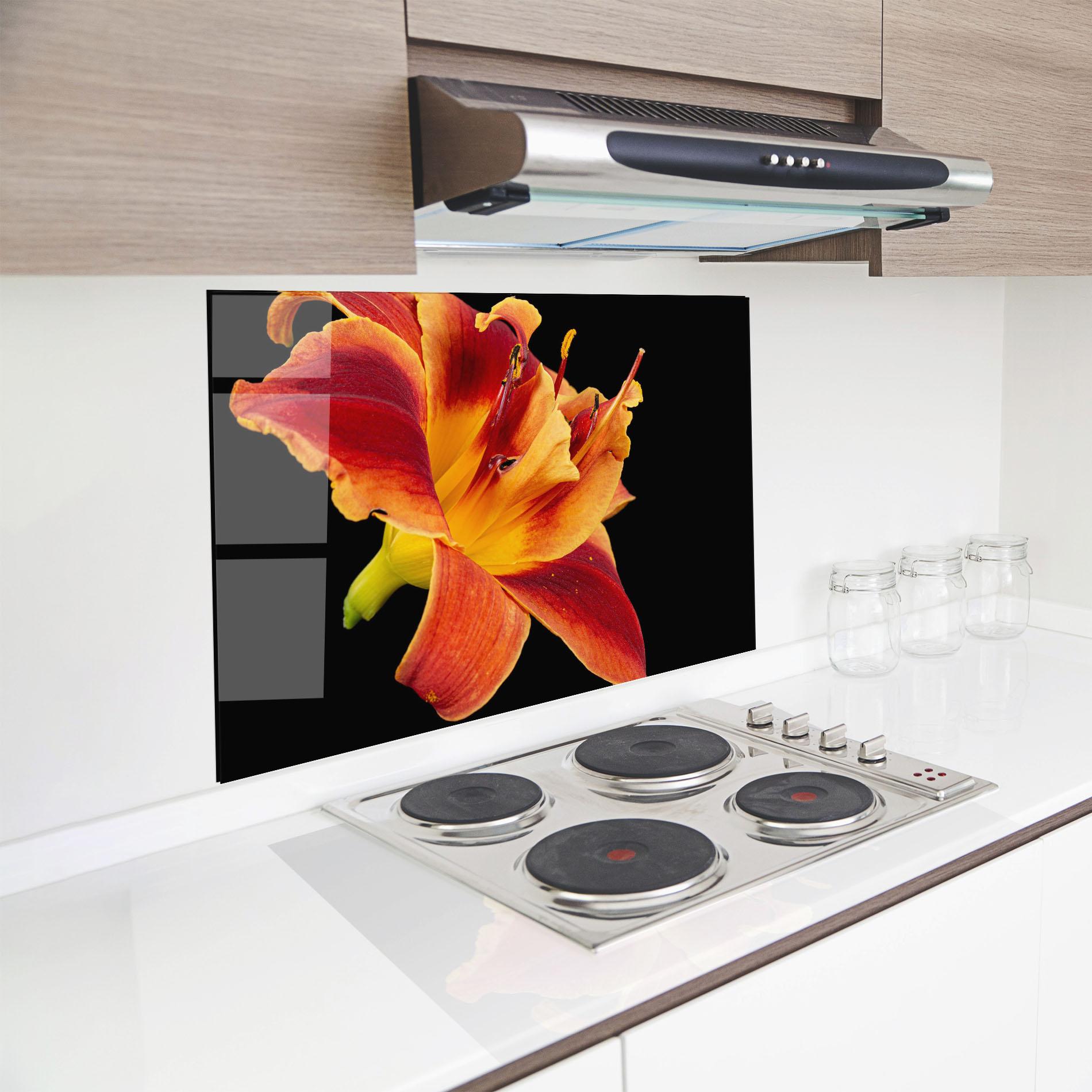 Panou Sticla Bucatarie Exotic Orange Red mockup 8