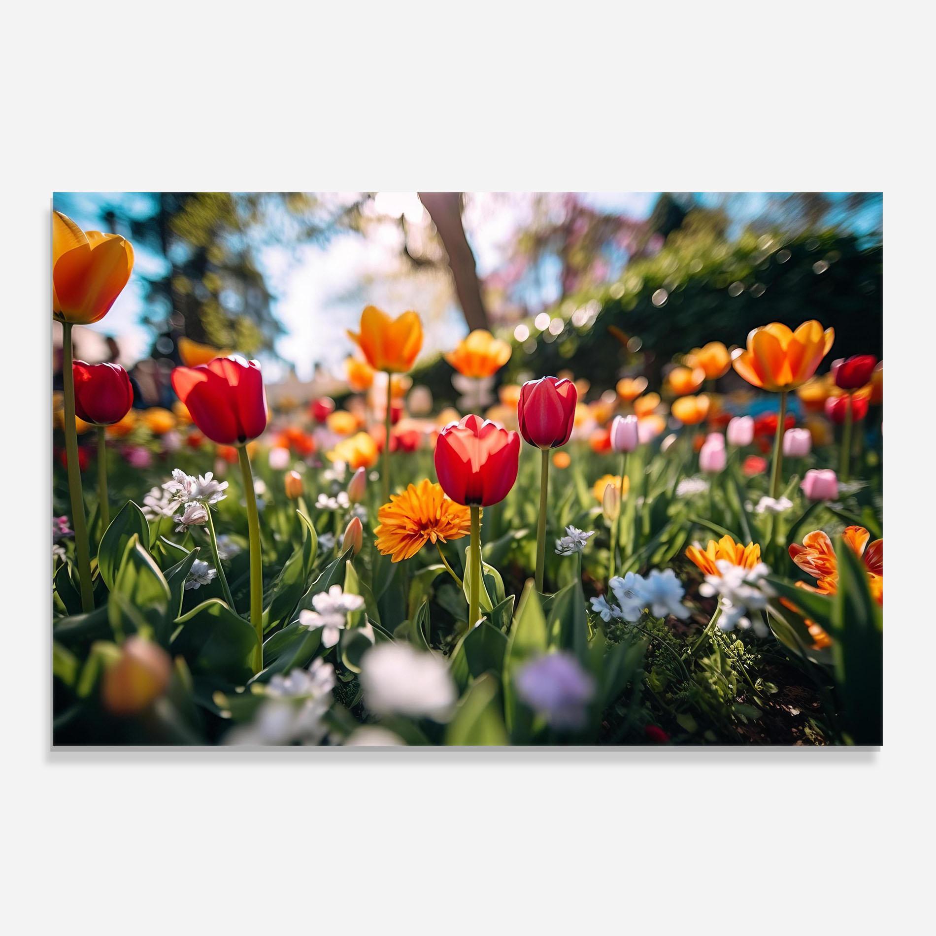 Panou Sticla Bucatarie Garden Tulips Mix mockup 0