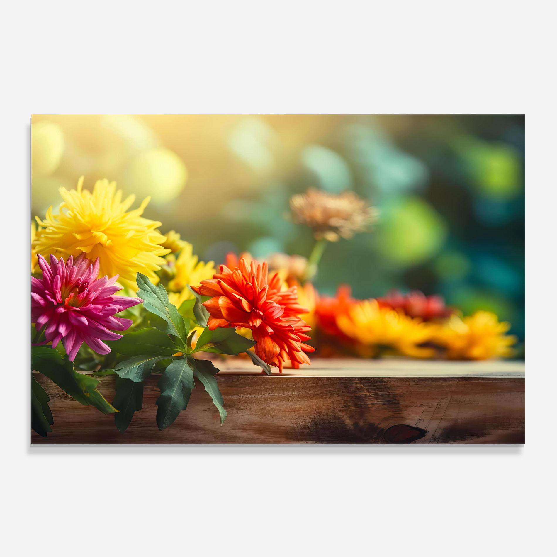 Panou Sticla Bucatarie Wood Wild Flower mockup 0