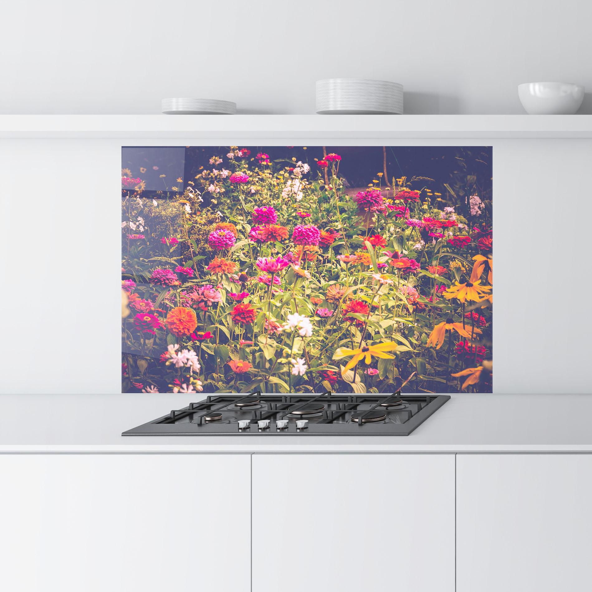 Panou Sticla Bucatarie Colorful Wild Field mockup 9