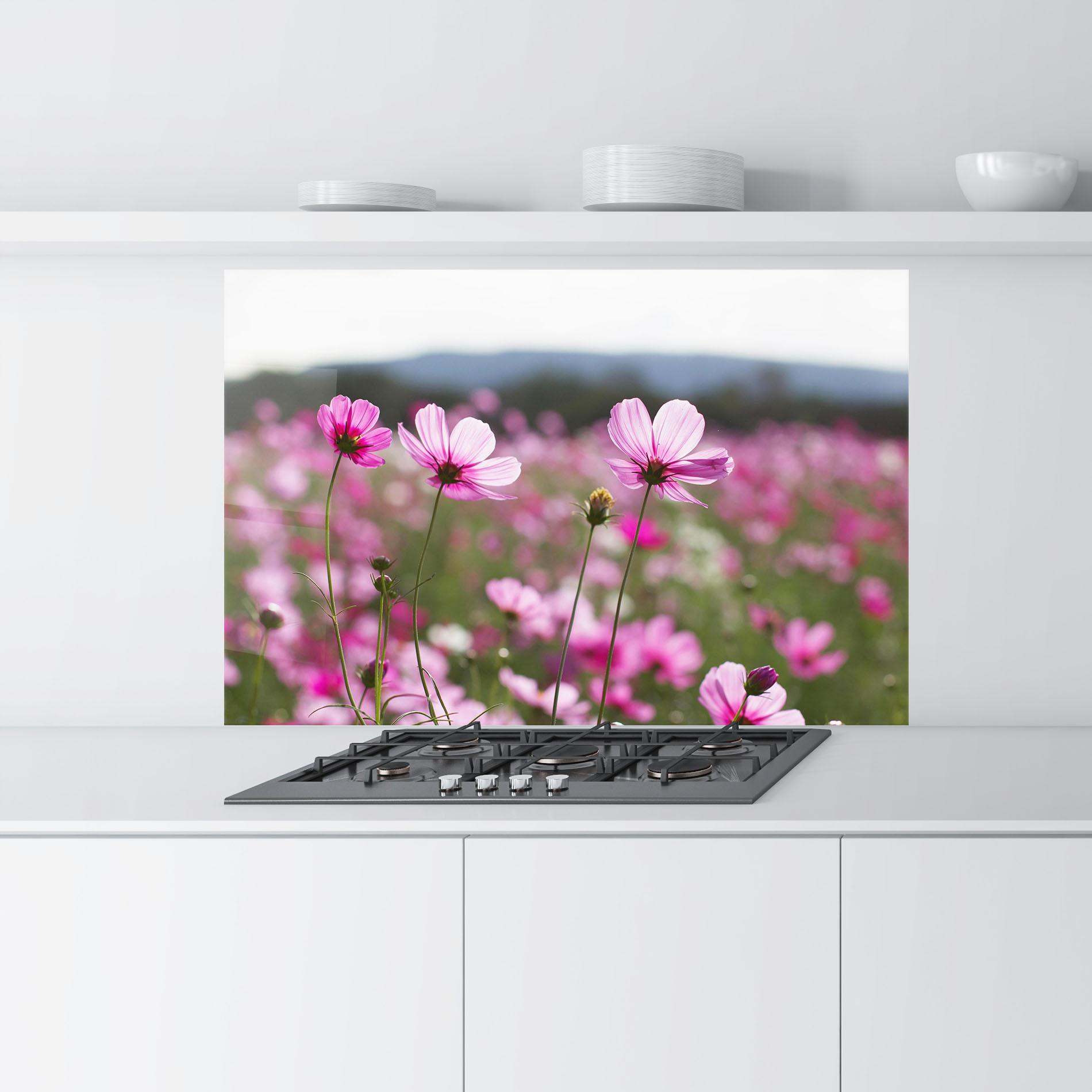Panou Sticla Bucatarie Cosmos Flower mockup 9