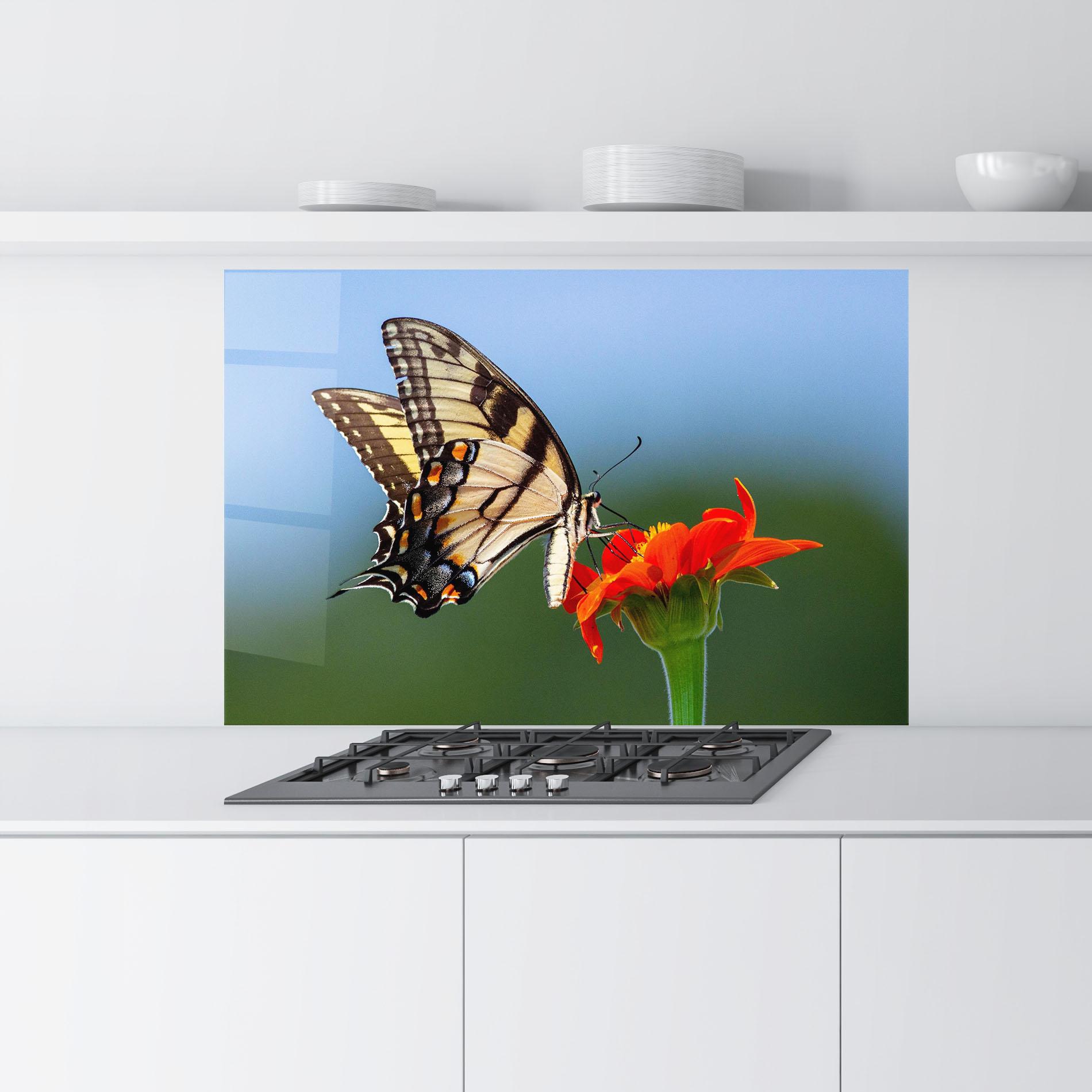 Panou Sticla Bucatarie Red Flower Wild mockup 9