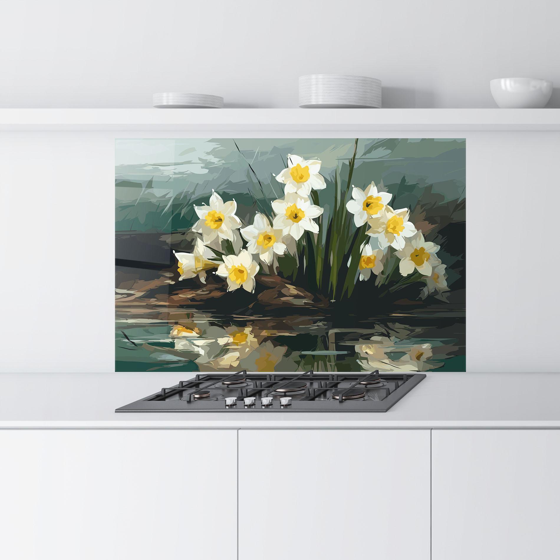 Panou Sticla Bucatarie Wild Lake Plant mockup 9